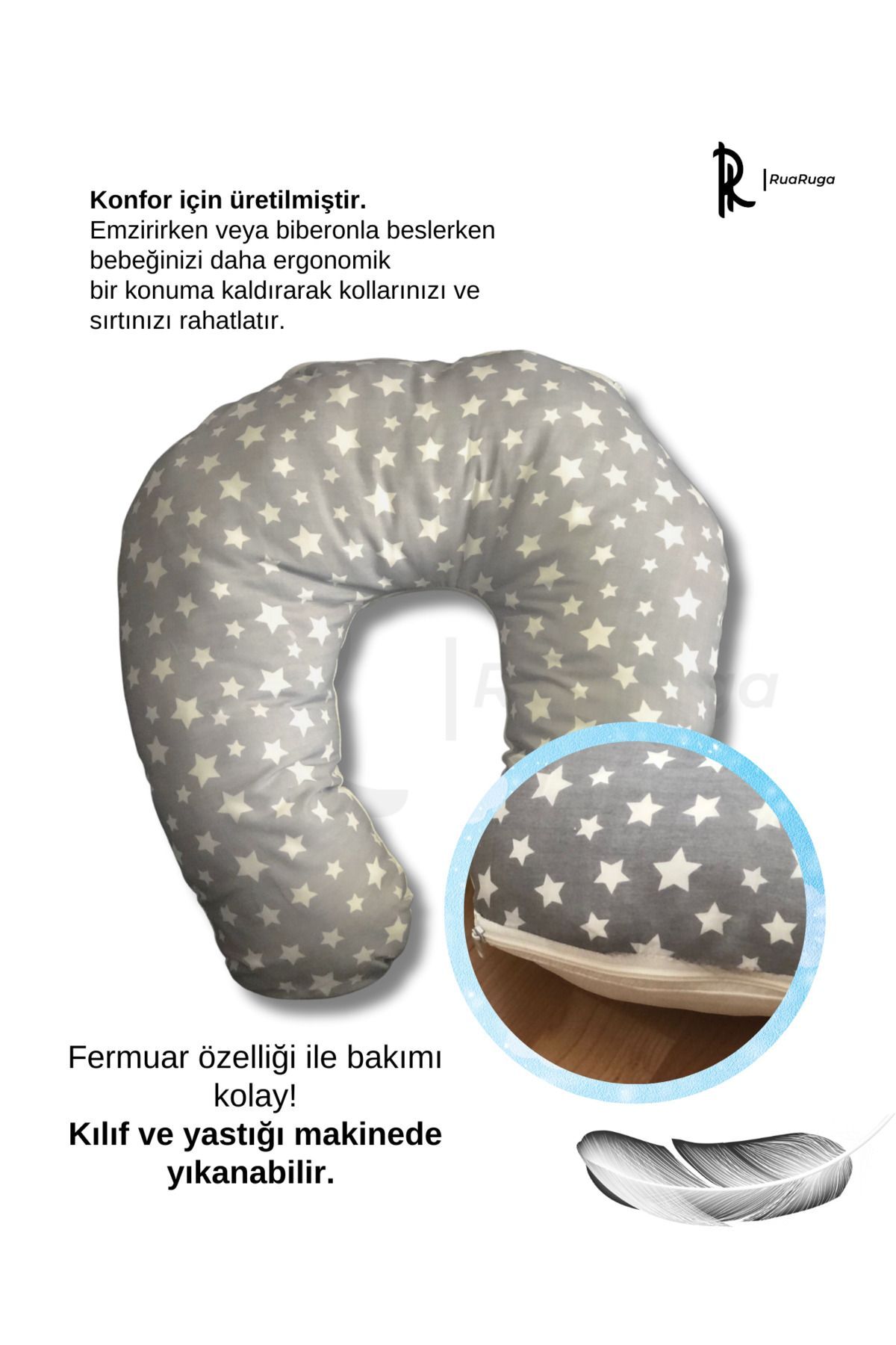 RuaRuga Bebek Emzirme Destek Ve Oturma Minderi - Yastığı fotoğrafı 3 (önizleme)