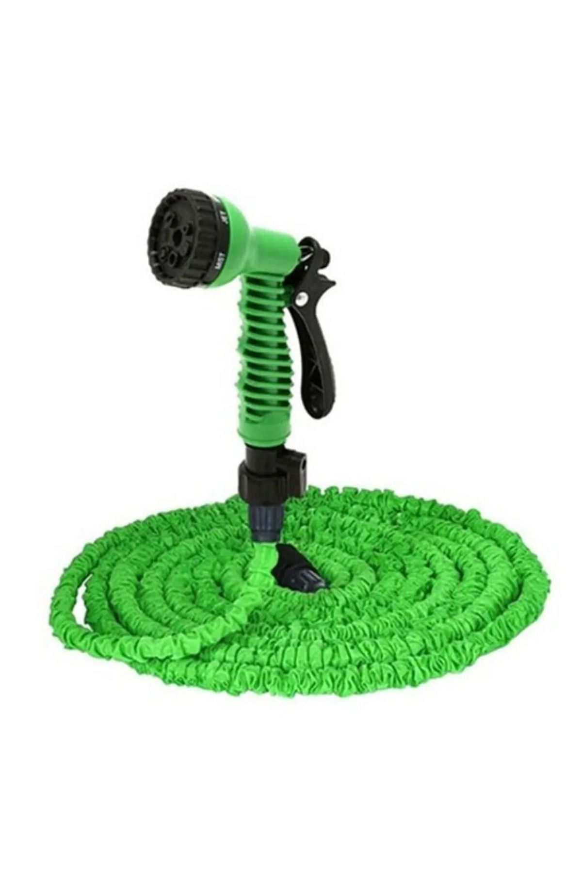 TeknoZar 22.5 Metre Uzayan Bahçe Sulama Araç Yıkama Hortumu 7 Kademeli Başlık Tabanca YEŞİL