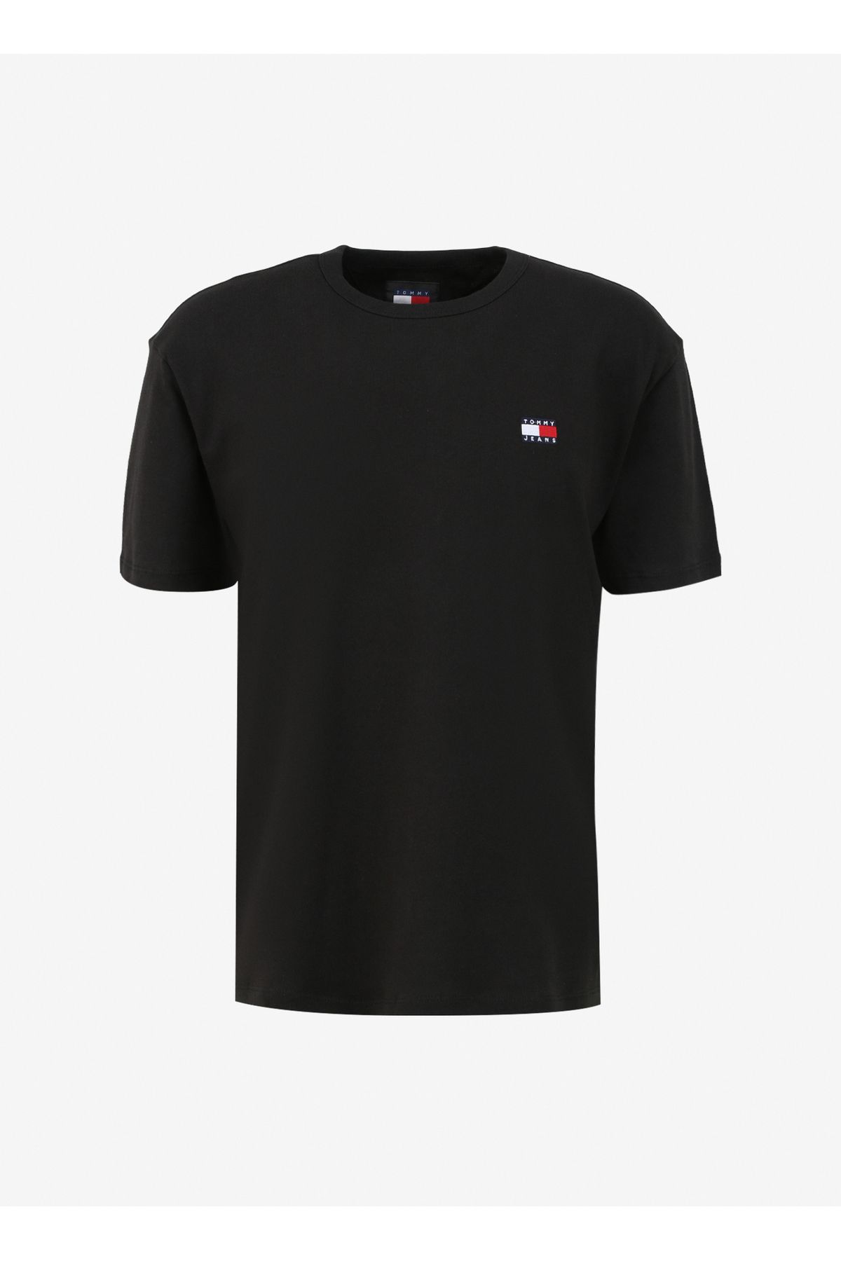 Tommy Jeans Duz Siyah Erkek T Shirt DM0DM17995BDS