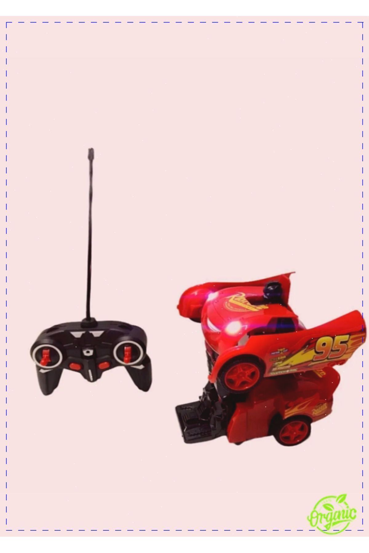 OMZ Cars Şimşek Mcqueen Uzaktan Kumandalı Robota Dönüşen Şarjlı Araba Erkek Cocuk Egitici Oyuncaklar fotoğrafı 3 (önizleme)