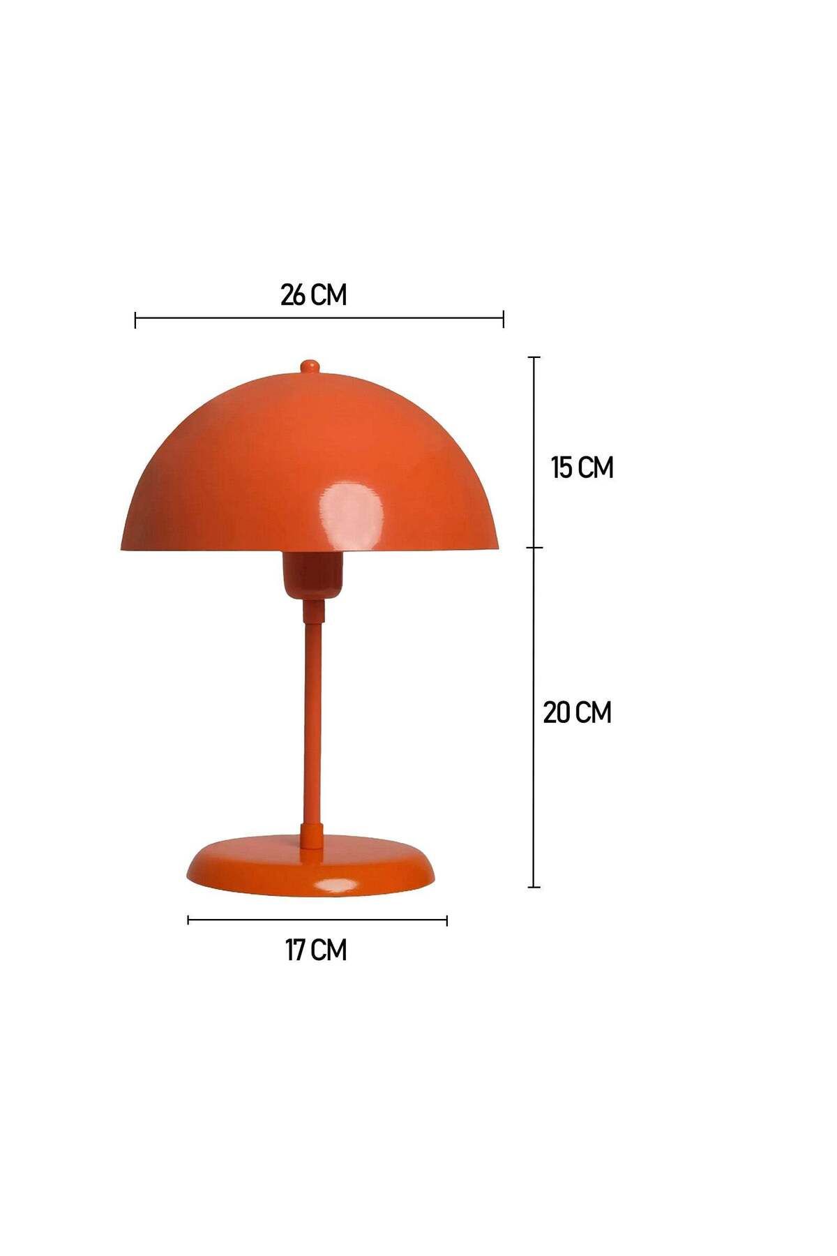 Bamyum-Lipeo 30cm kleine Tischlampe - Pilz Metall orange Lampe 4