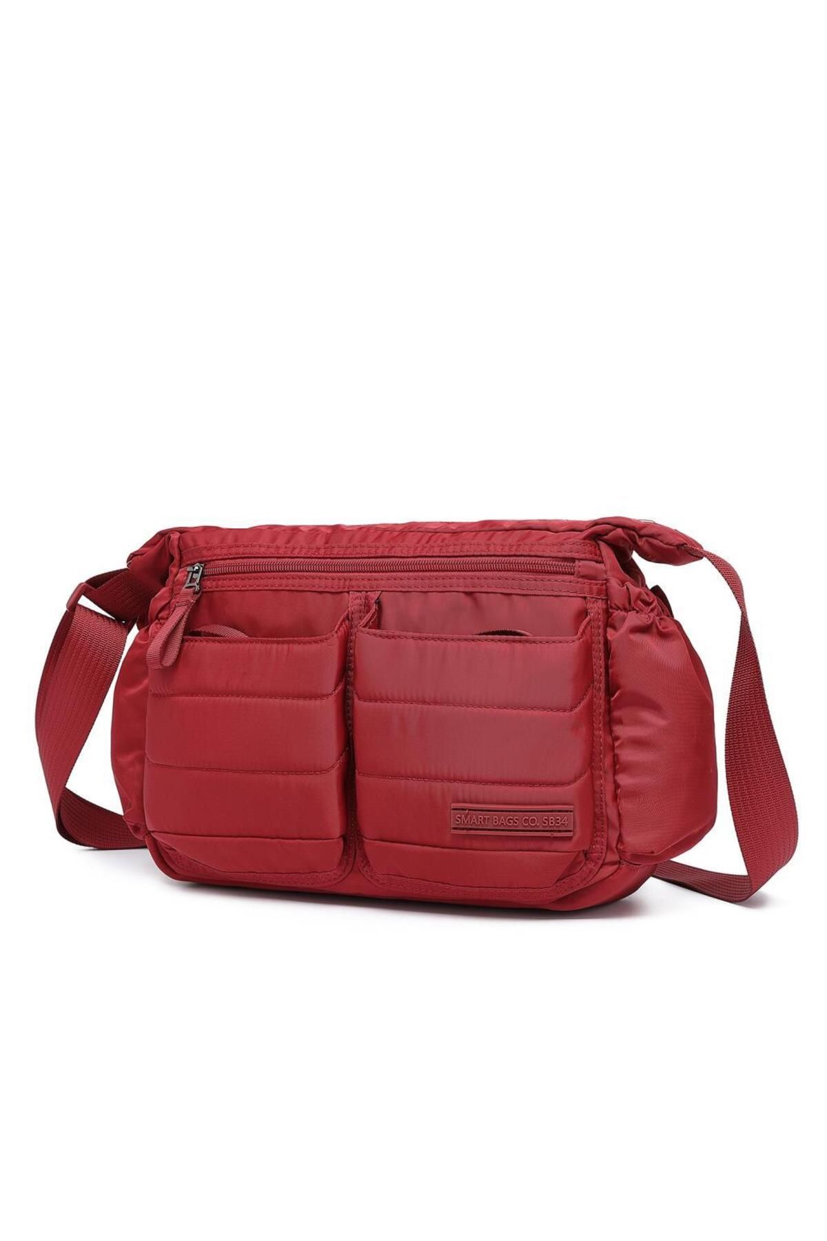 Smart Bags Yumuşak Kumaş Askılı Postacı Kadın Çantası - Vişne