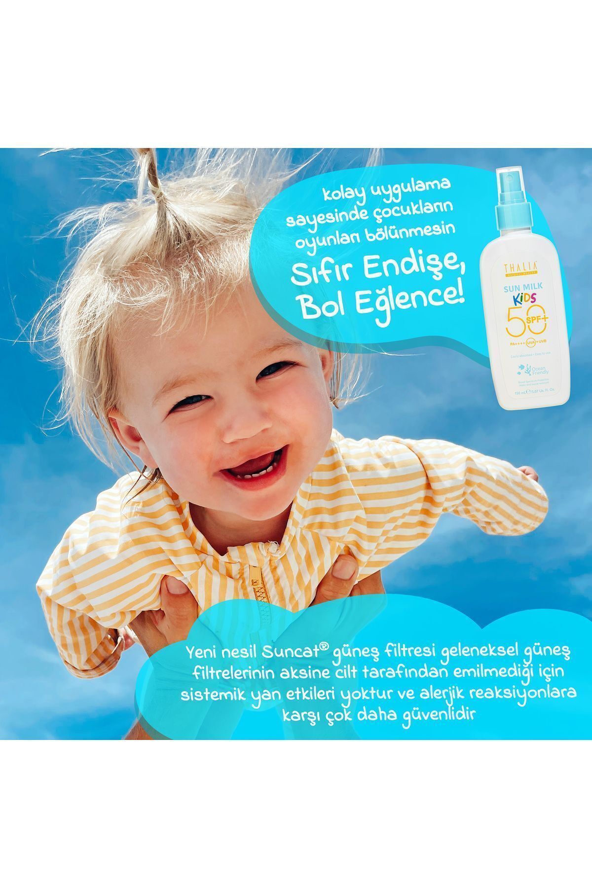50spf Yeni Nesil Hibrit Filtreli Çocuk Güneş Sütü 150ml — 1.3.THA.21712 — تصویر 4 از 6