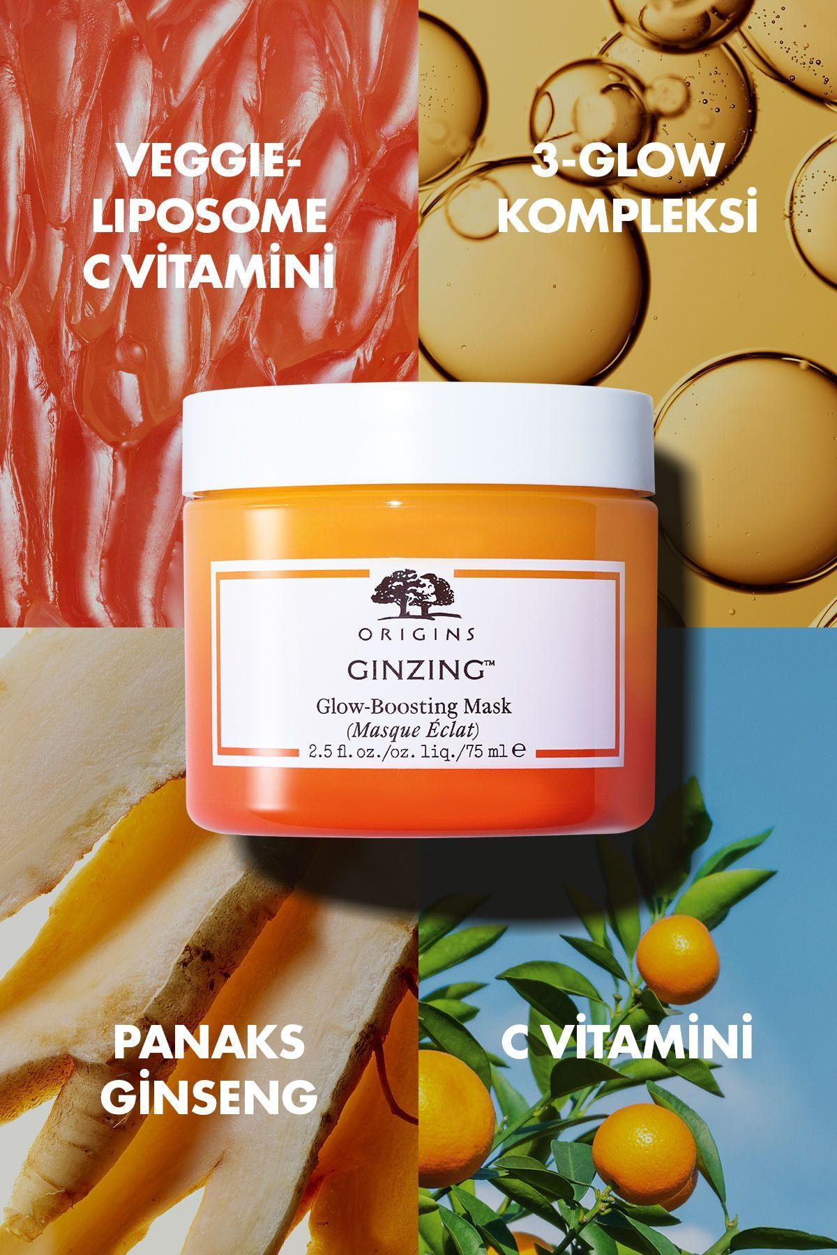 ماسک صورت ™ تقویت کننده درخشش 75ML Origins