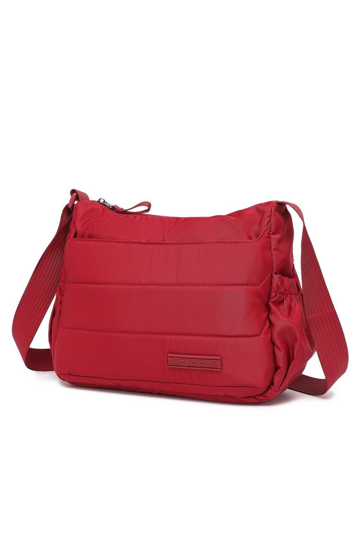 Smart Bags Yumuşak Kumaş Askılı Postacı Kadın Çantası - Vişne
