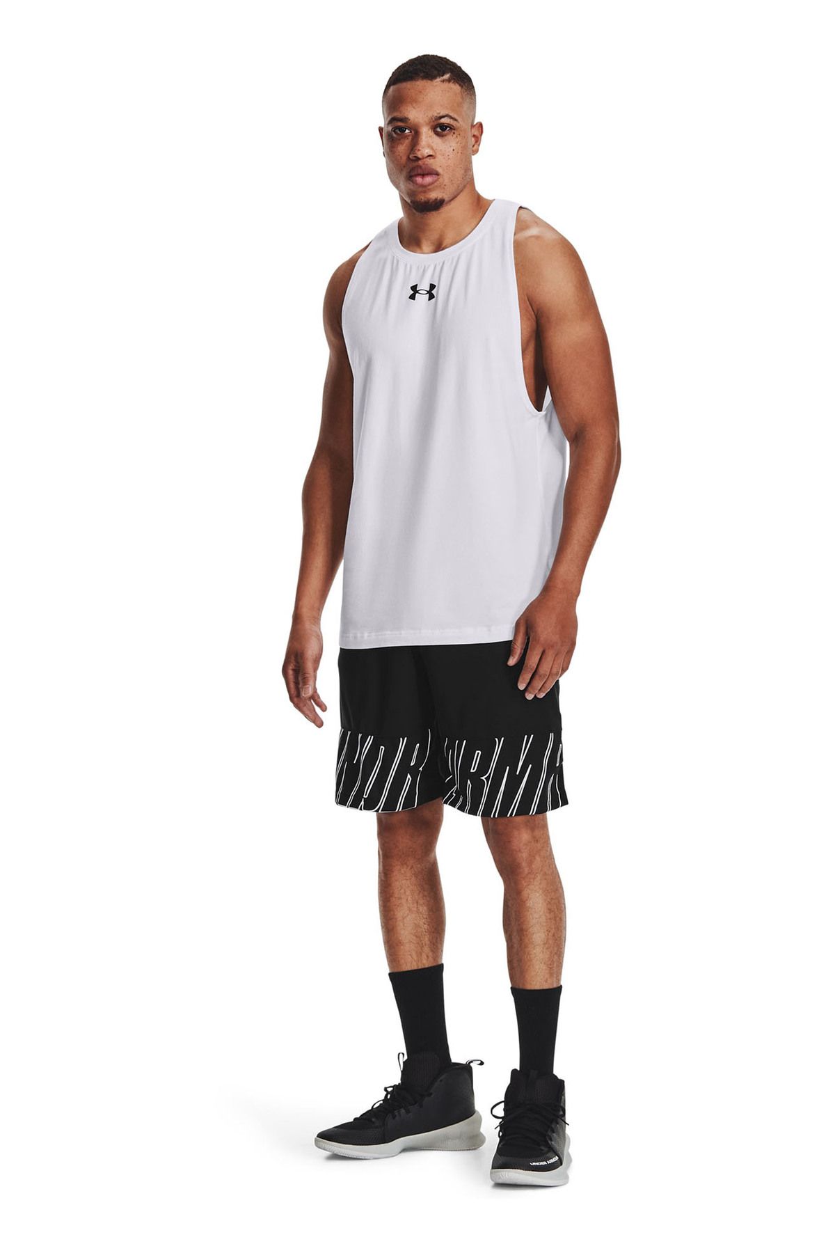زیرپوش سفید مردانه 1361901 UA پایه پنبه سیاه پوست یاکا ورزشکار مناسب Under Armour