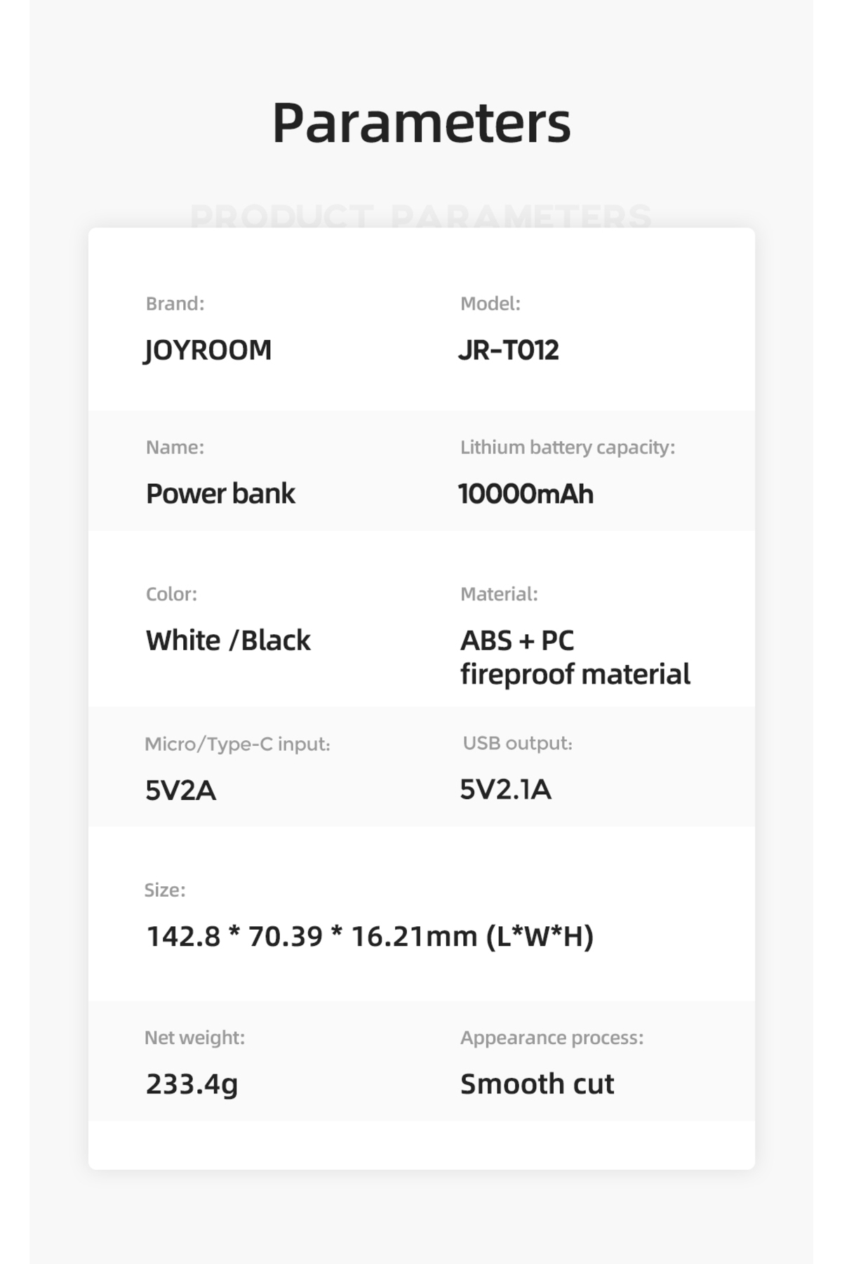 JR-T012 POWER BANK 10000MAH SİYAH 8