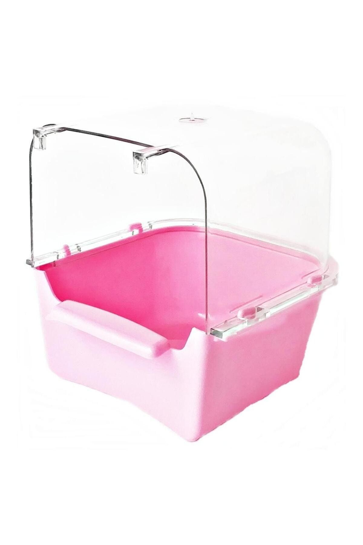BirdLife Bülbül Kanarya Muhabbet Kuşu Kuş Banyoluğu 12.5 X 12 X 13cm Renk-pembe