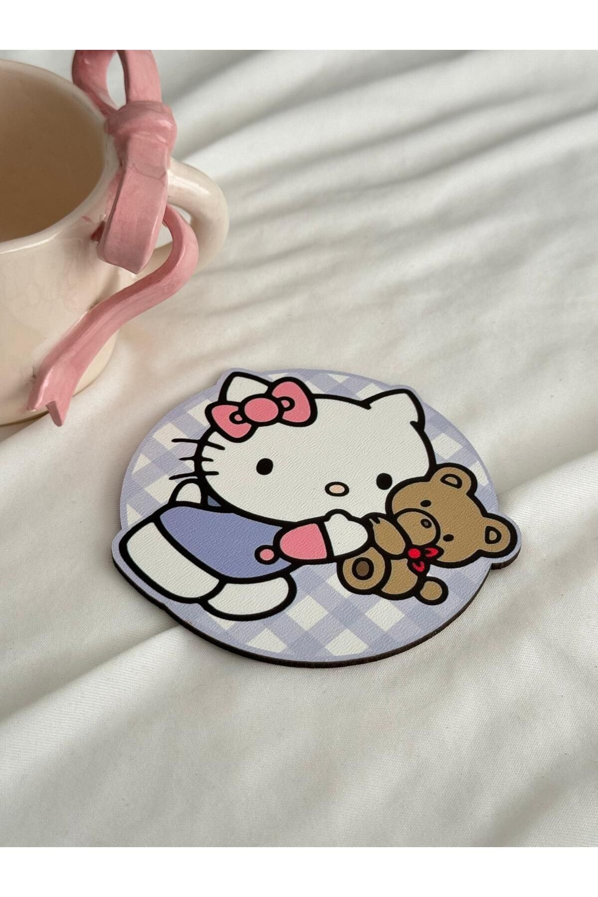 Planet Butik-Kitty Bear Patterned Glass Waste 2