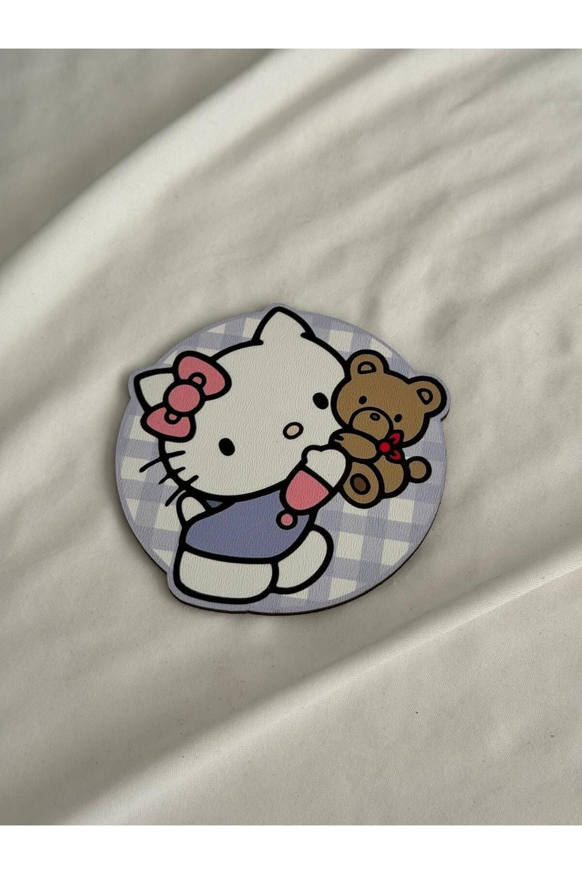 Planet Butik-Kitty Bear Patterned Glass Waste 1