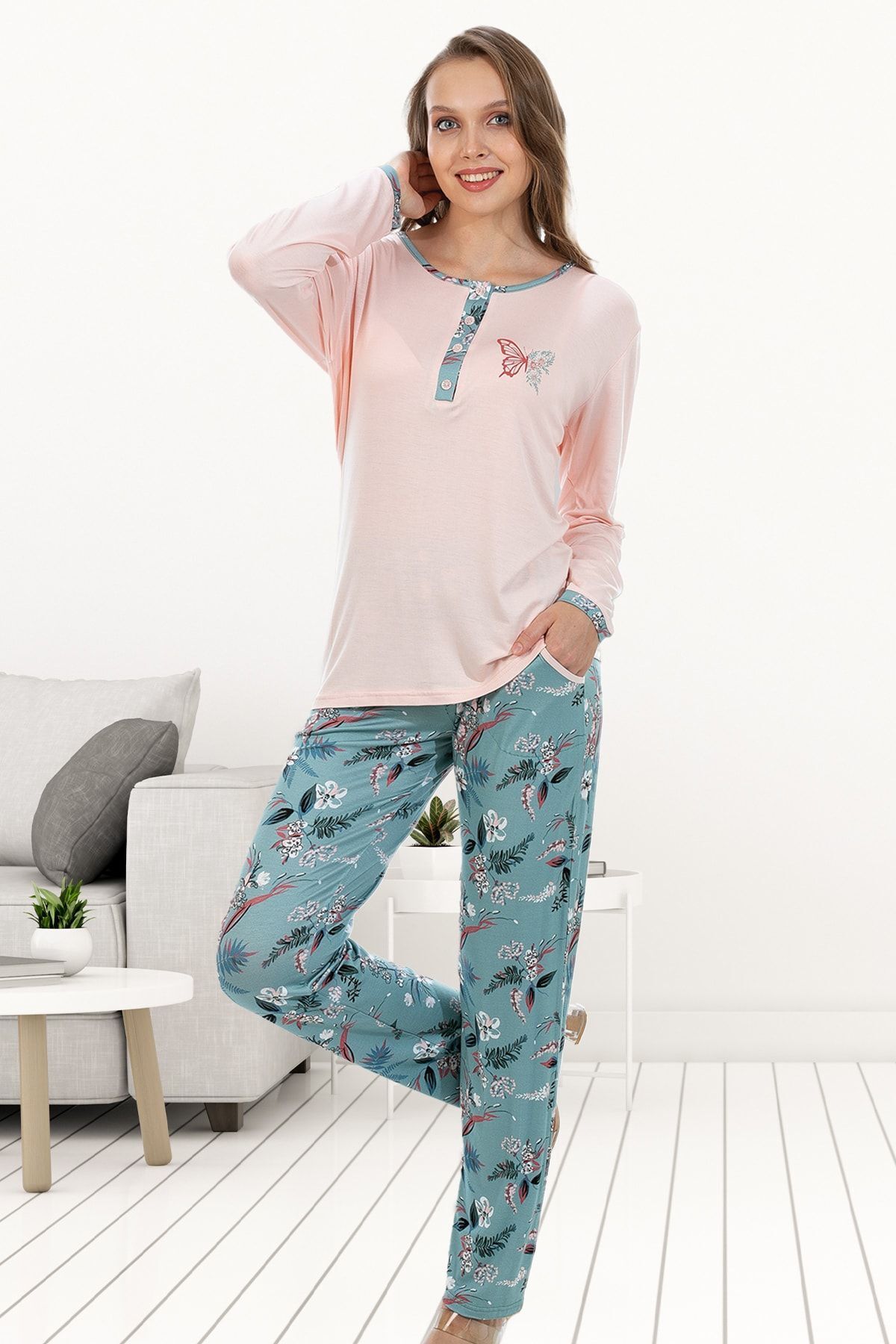Bella Linda Set De Pijamale De Damă Din Viscoză Cu Patchwork Femeie - XL