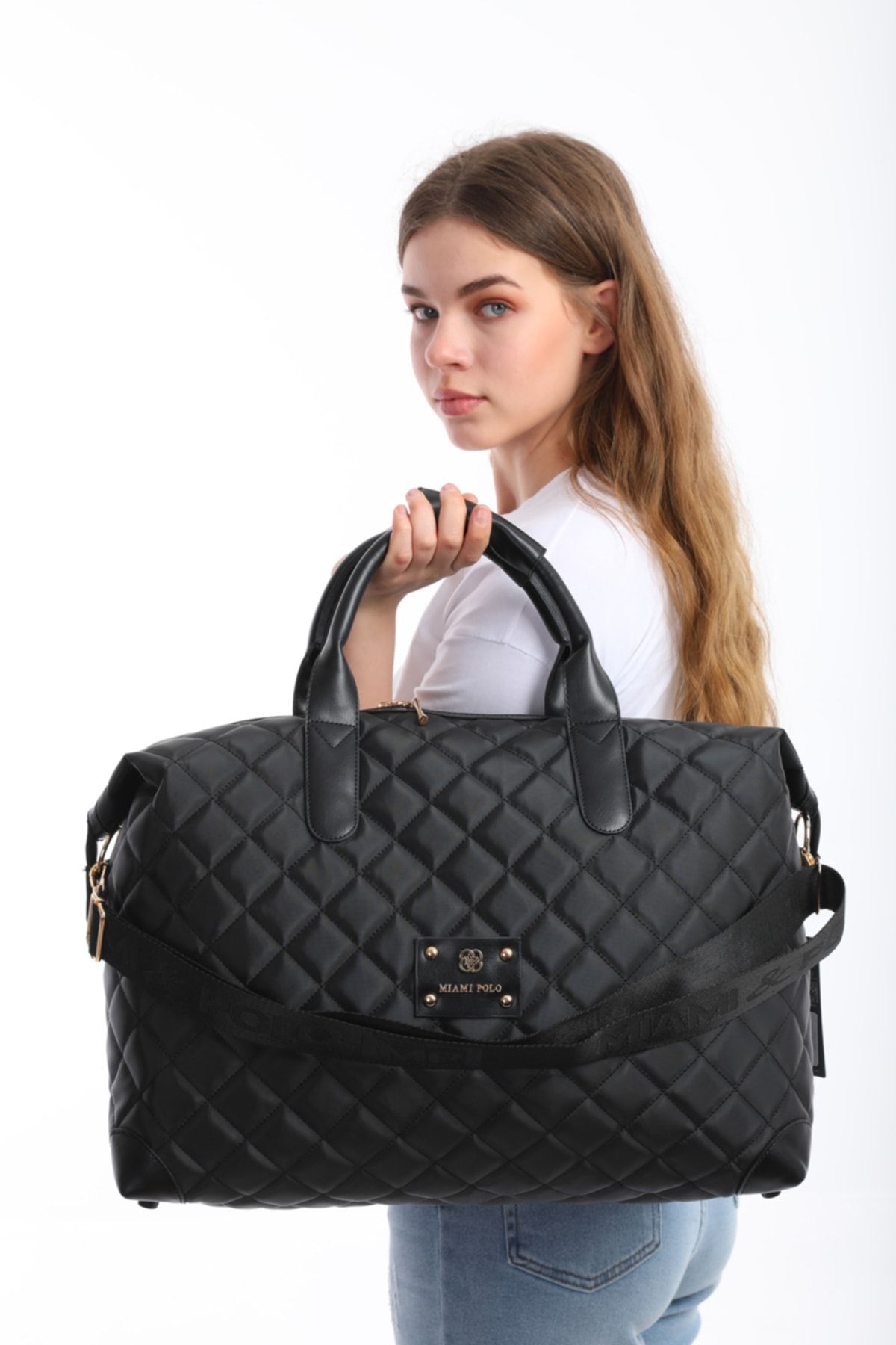 By Hakan Miami Polo 1203 Valiz Seyahat Tatil Bavulu El Çantası Siyah