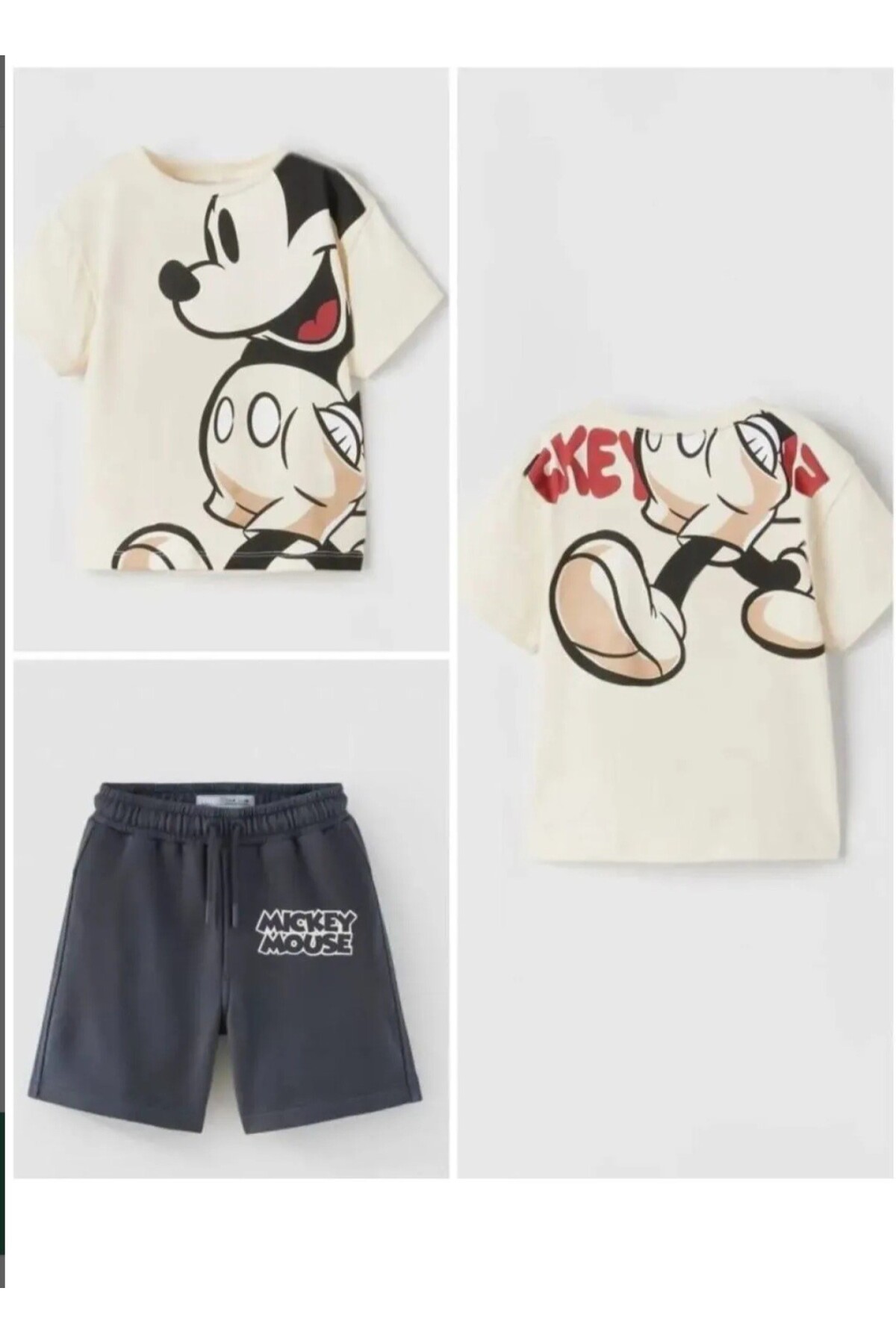 LADİN KİDS SUMMER Owersize 100% Cotton Bottom-Top Shorts Set