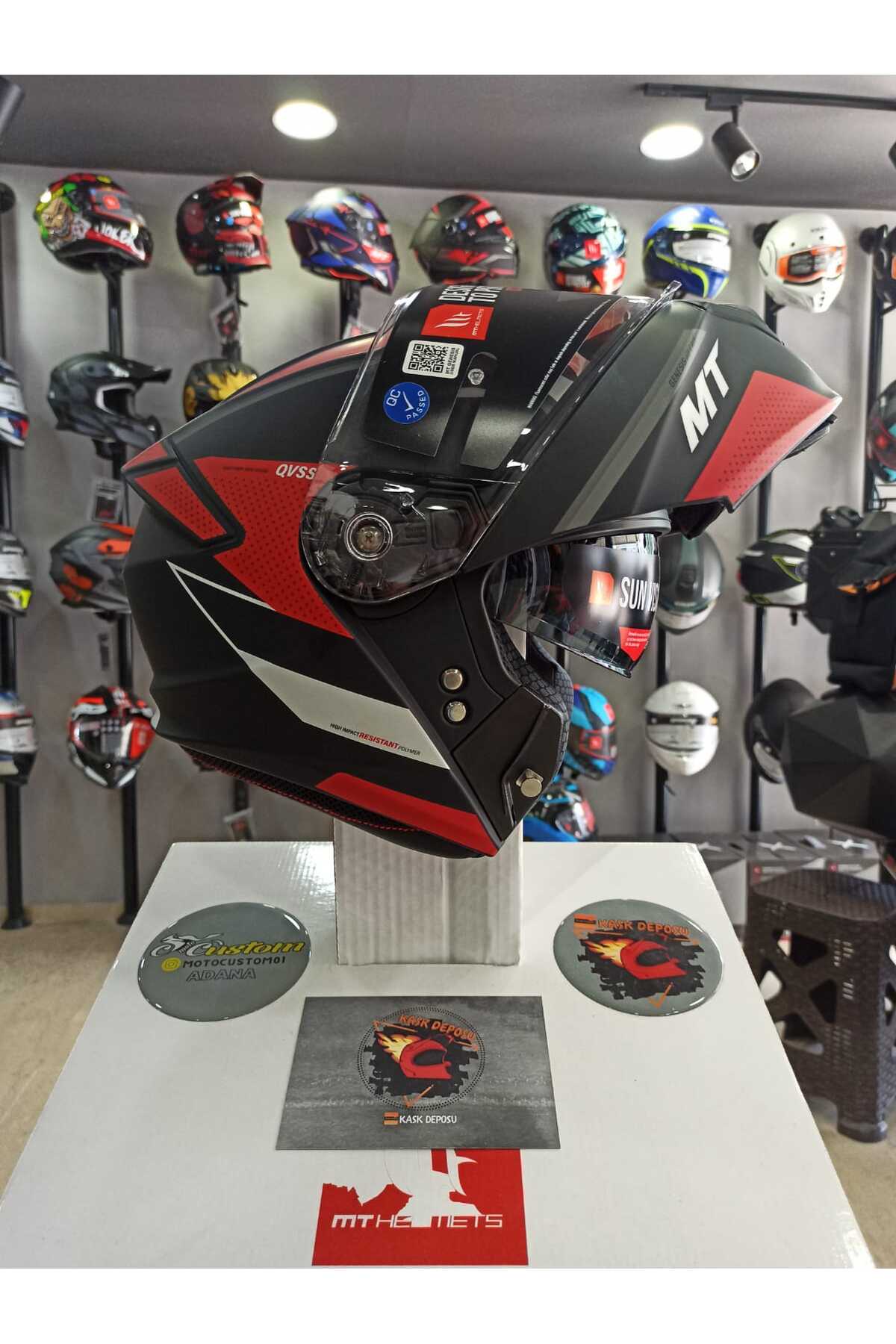 MT Helmets Genesis Cave A5 Mat Kırmızı Çene Açılır Kask - Fiyatı