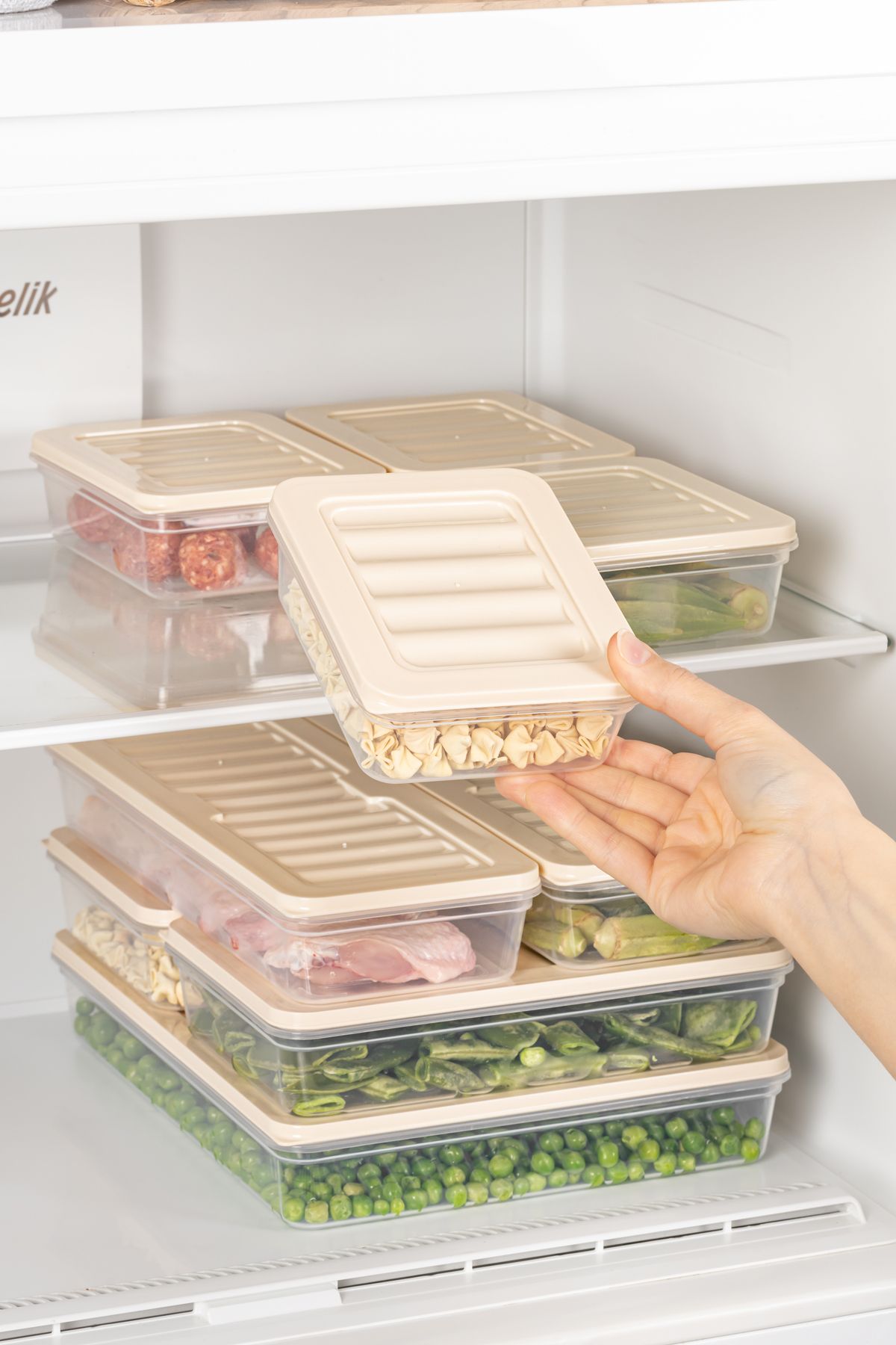 FİTHOME-Deep Freezer and Refrigerator Organizer Set of 6 Airtight Storage Containers 4X2400Ml 2X1170Ml 8