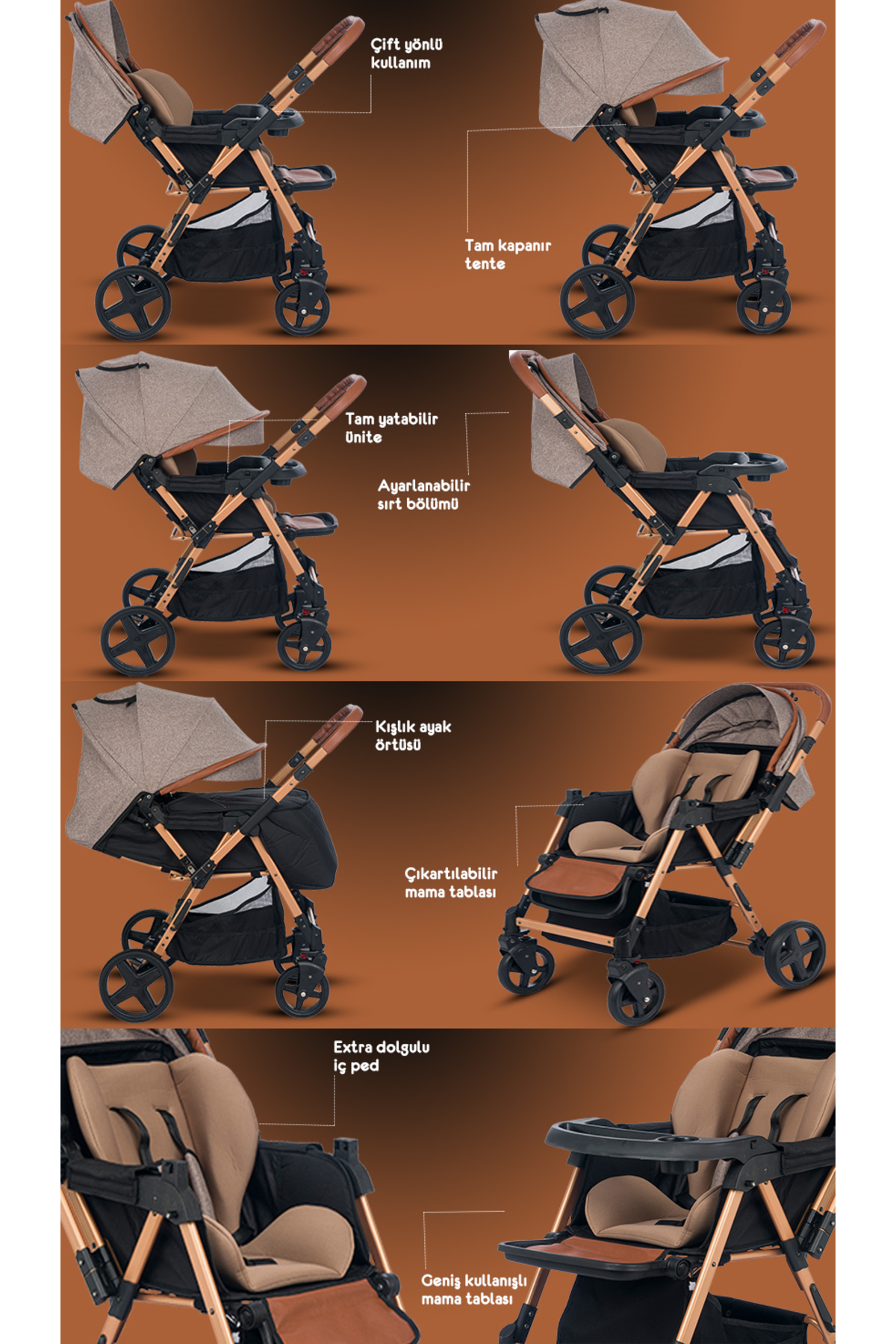 Baby Home 810 Xti Çift Yönlü Bebek Arabası fotoğrafı 4 (önizleme)