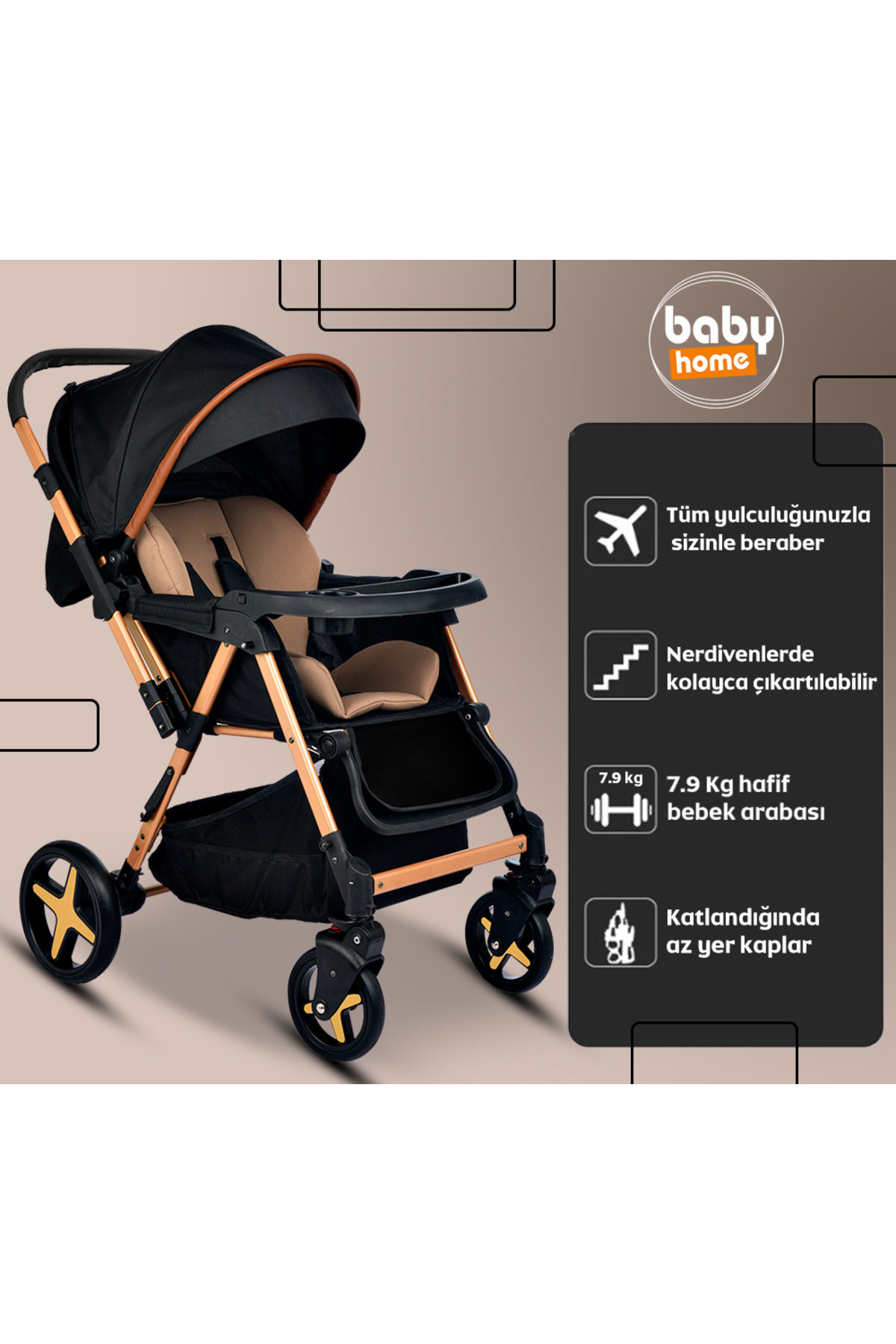 Baby Home 810 Xti Çift Yönlü Bebek Arabası fotoğrafı 2 (önizleme)