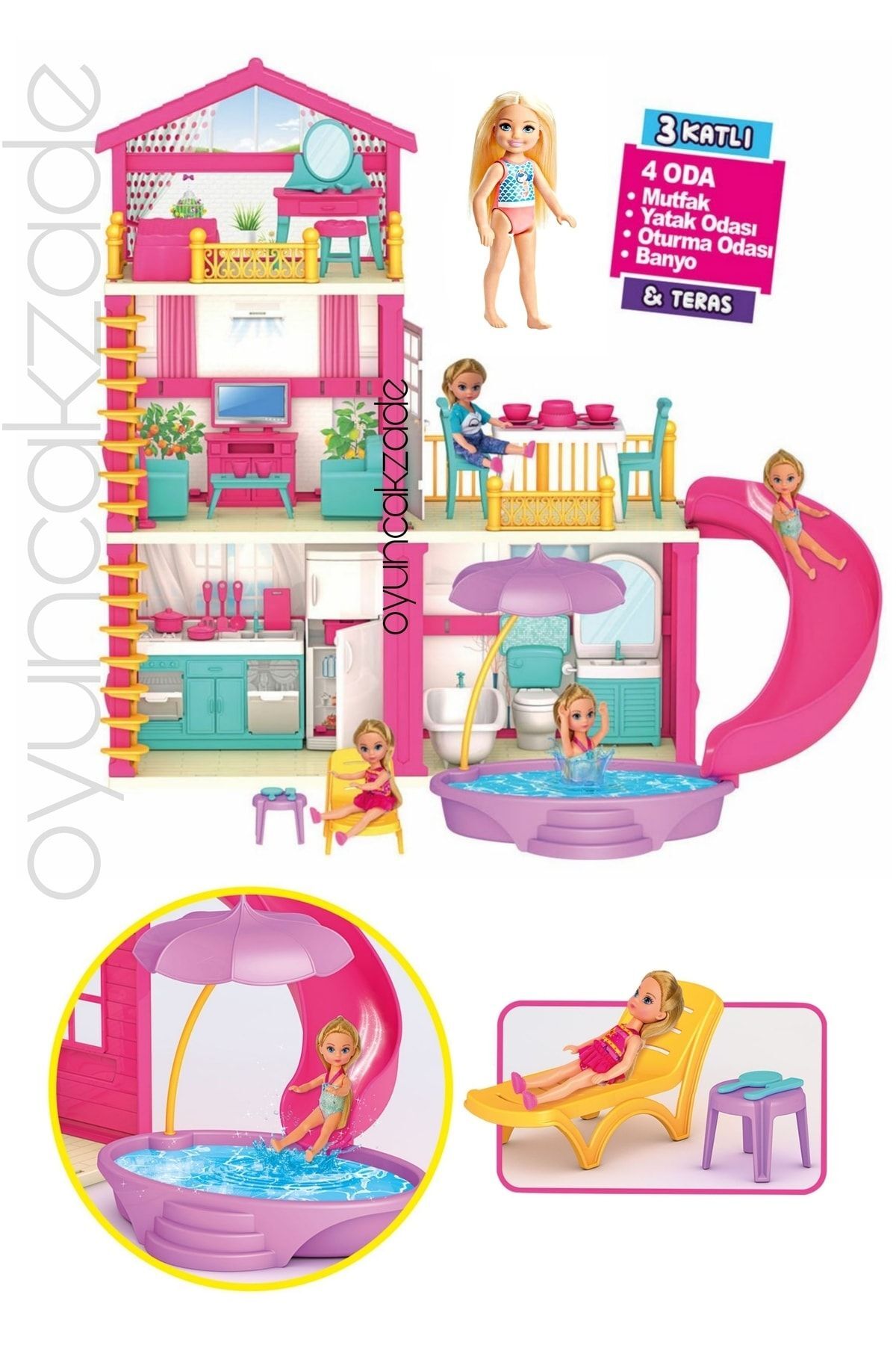 3-Storey 4-Bedroom Water Slide with Terrace (kitchen-bath-bedroom-living ROOM) Lola's Vacation Home