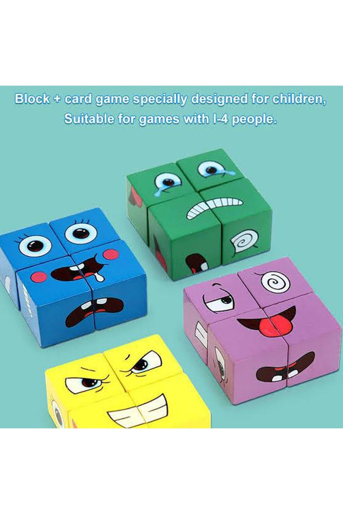 Montessori Eğitici Rubik Emoji Bulmaca Zeka Kutu Oyunu El Becerisi ve Görsel Zeka Geliştirici Oyun