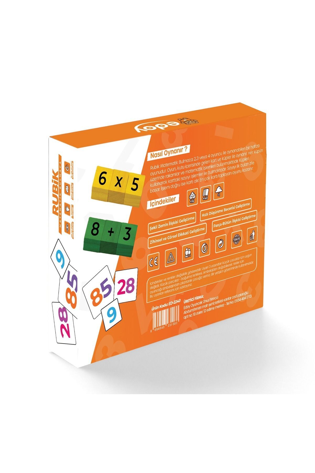 edoy Montessori Rubik Matematik Oyunu -Rubik Matematik İşlem Oyunu Eğitici Oyuncak fotoğrafı 2 (önizleme)