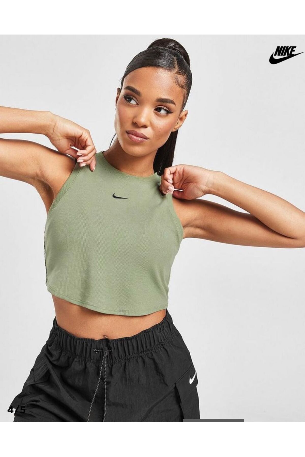 Nike green crop top best sale