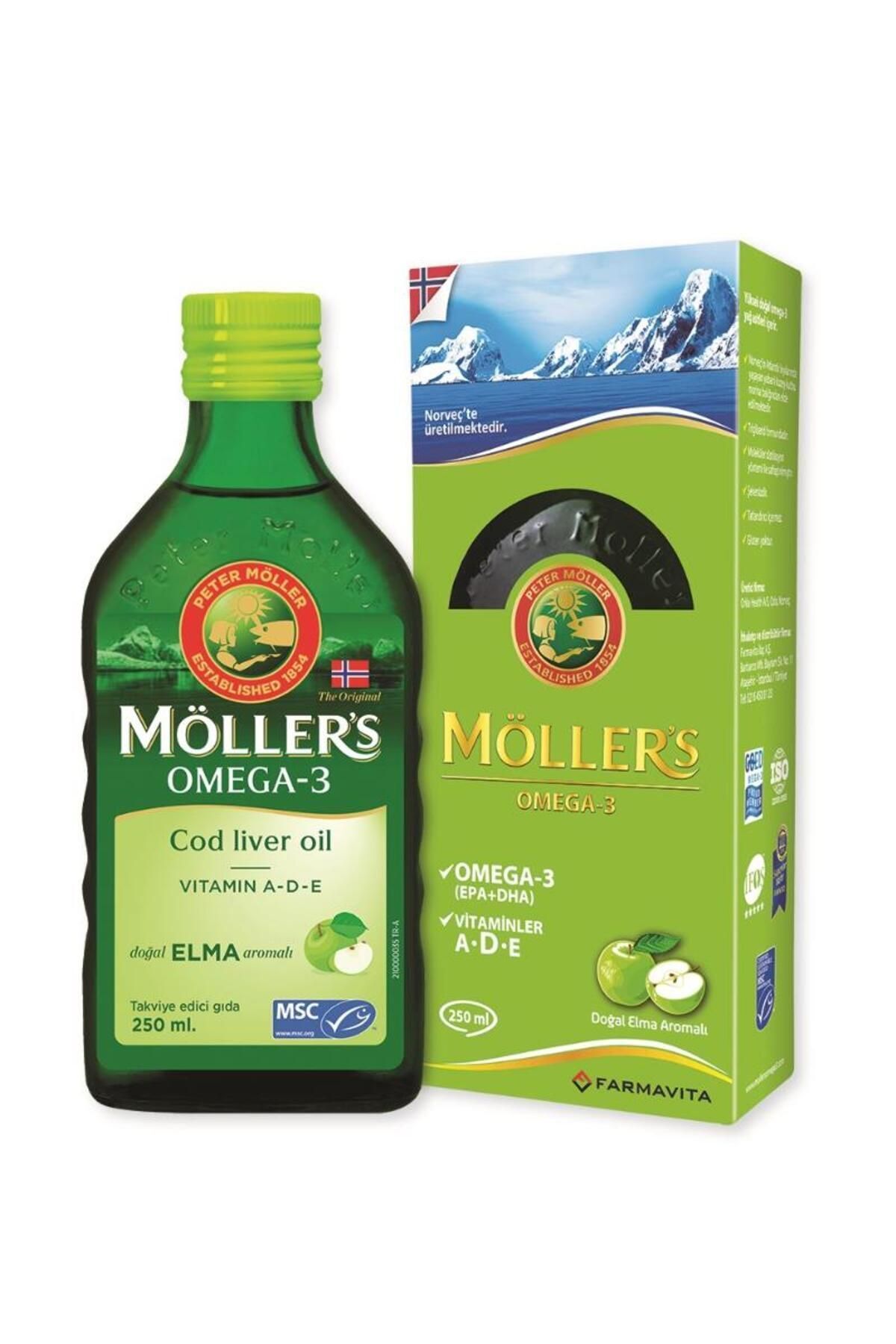 Mollers Omega 3 Натуральный сироп из рыбьего жира со вкусом яблока 250 мл MÖL2937