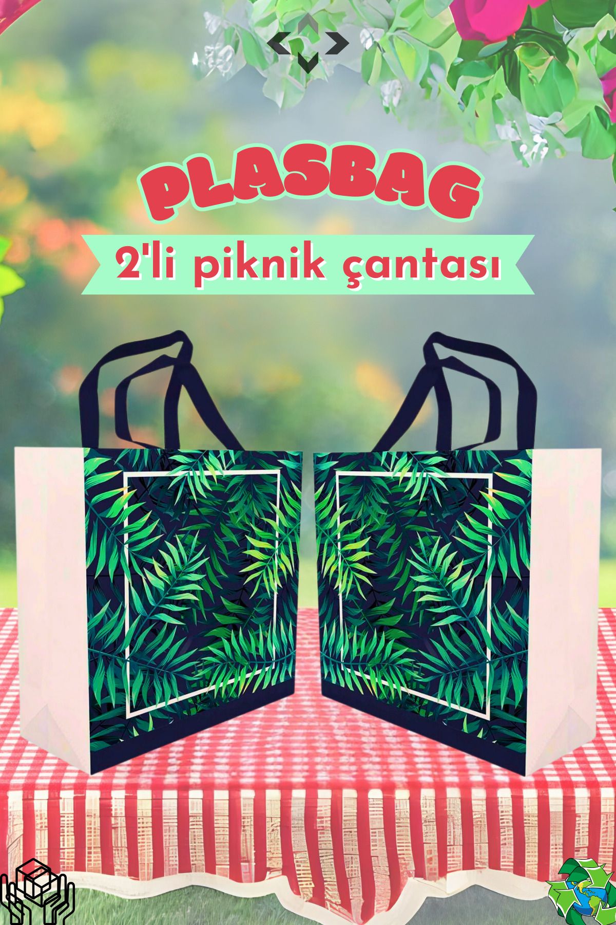 LİGROUND-PLASBAG FOREST 2 PCS - 40x40 Plastic Picnic Bag and Basket 3