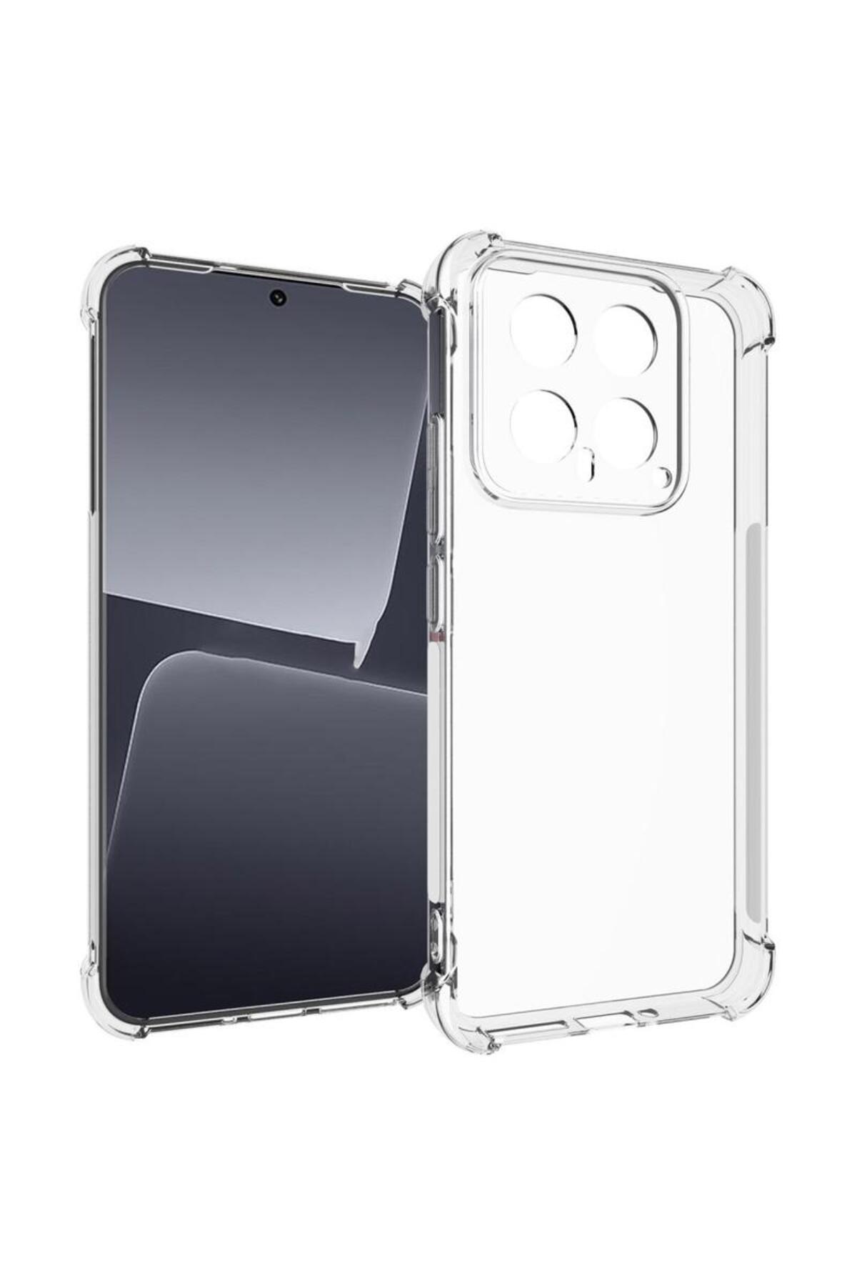 Xiaomi Mi 14 Kapak Kamera Korumalı Airbag Antishock Köşe Korumalı Şeffaf Silikon Kılıf