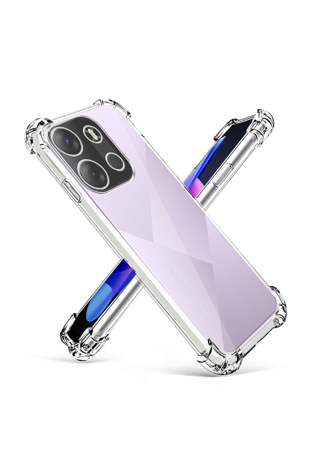 Tecno Spark GO 2023 Kapak Kamera Korumalı Airbag Antishock Köşe Korumalı Şeffaf Silikon Kılıf