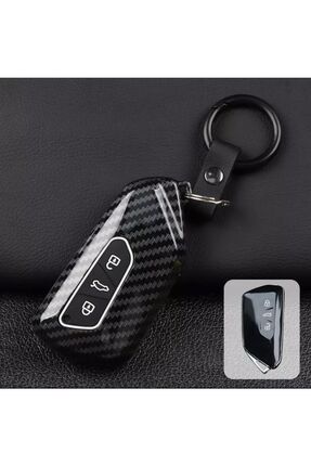 AYZ GARAGE Volkswagen-seat-skoda Siyah Karbon Anahtar Kılıfı (yeni Kasa)