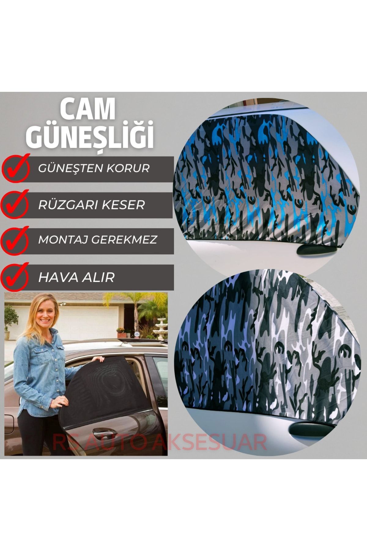 RS AUTO AKSESUAR 1 Adet Siyah Otomobil Yan Cam Perdesi Araç Arka Güneşlik,arka Koltuk Bebek Emzirme Örtüsü Anne fotoğrafı 4 (önizleme)