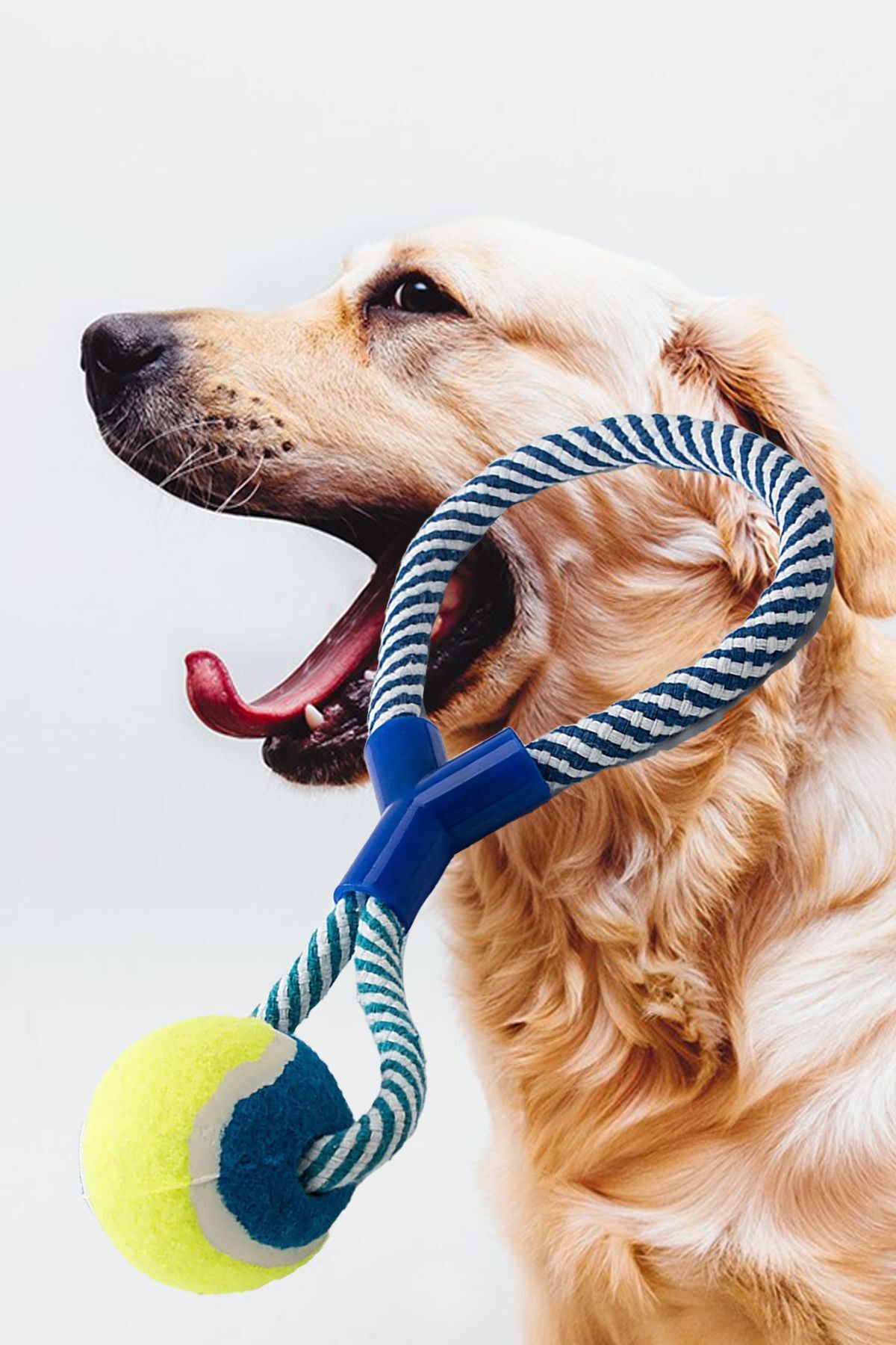 Genel Markalar Eğlenceli Köpek Çene Güçlendirme Topu Halatlı Eğitim Oyuncağı Köpek Çiğneme Topu