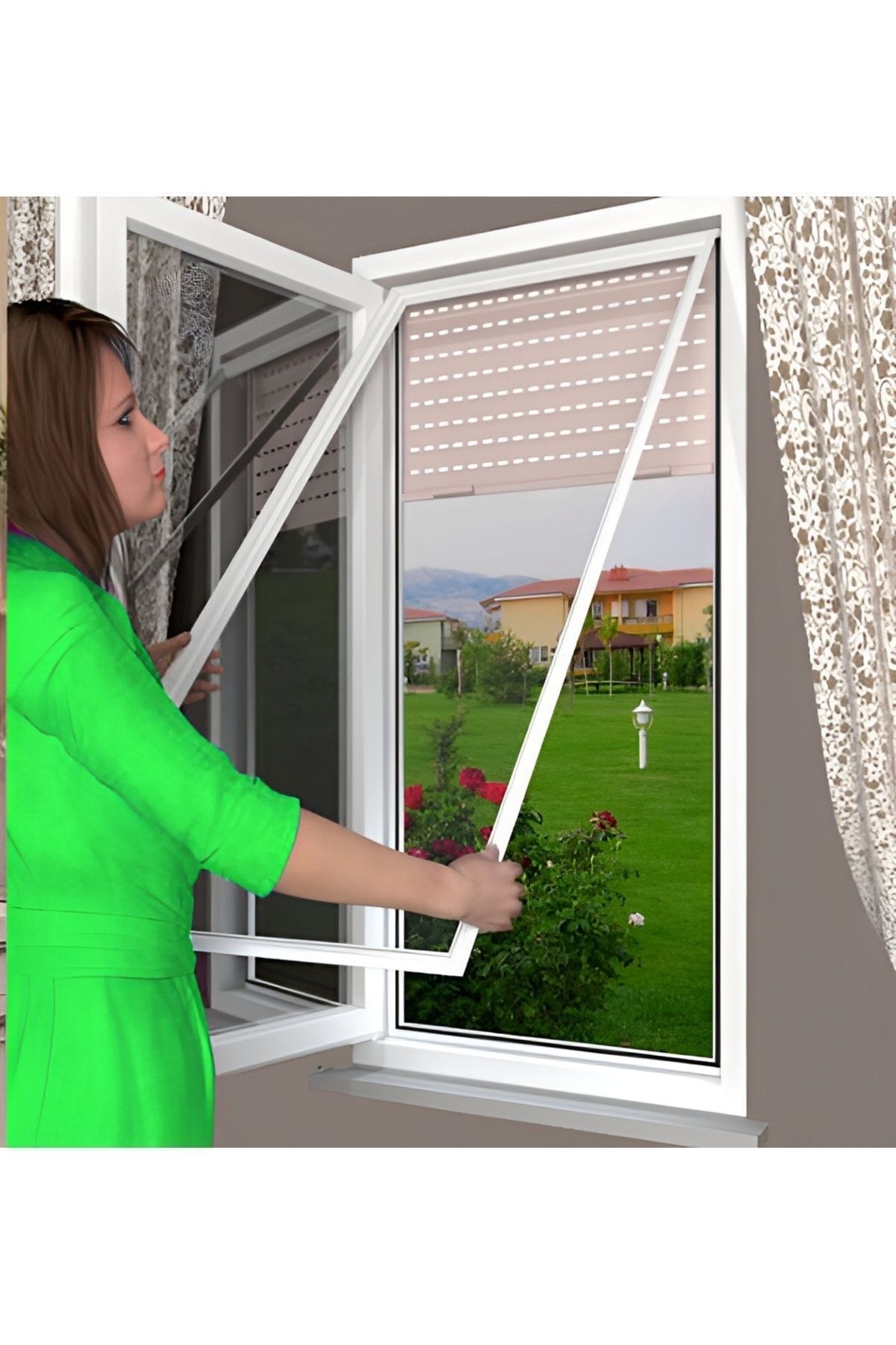 ÇAĞLAYAN İNŞAAT Pileli Sürgülü Sök-tak Içten Takma Pratik Pencere Sineklik 0-70 Cm Arası En 0-140 Arası Boy