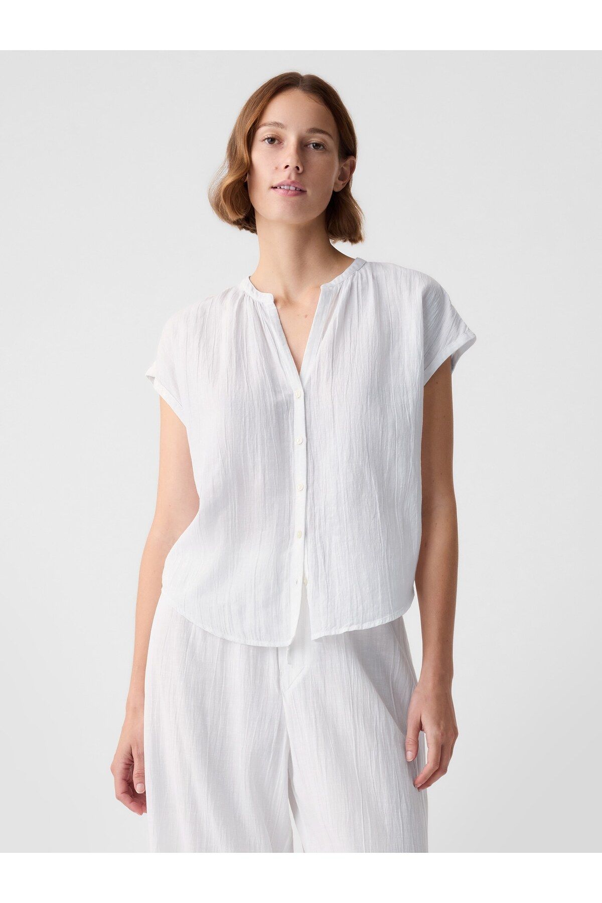 Женская пижама GAP Off-White с мятой марлей 878107