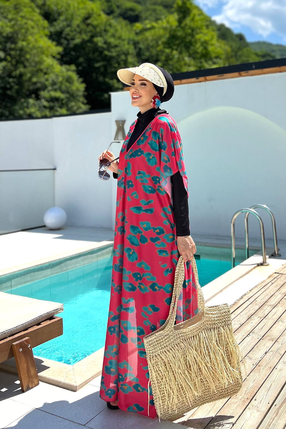Remsa Mayo-Pomegranate Patterned Remsa Hijab Pareo - 430-311 3