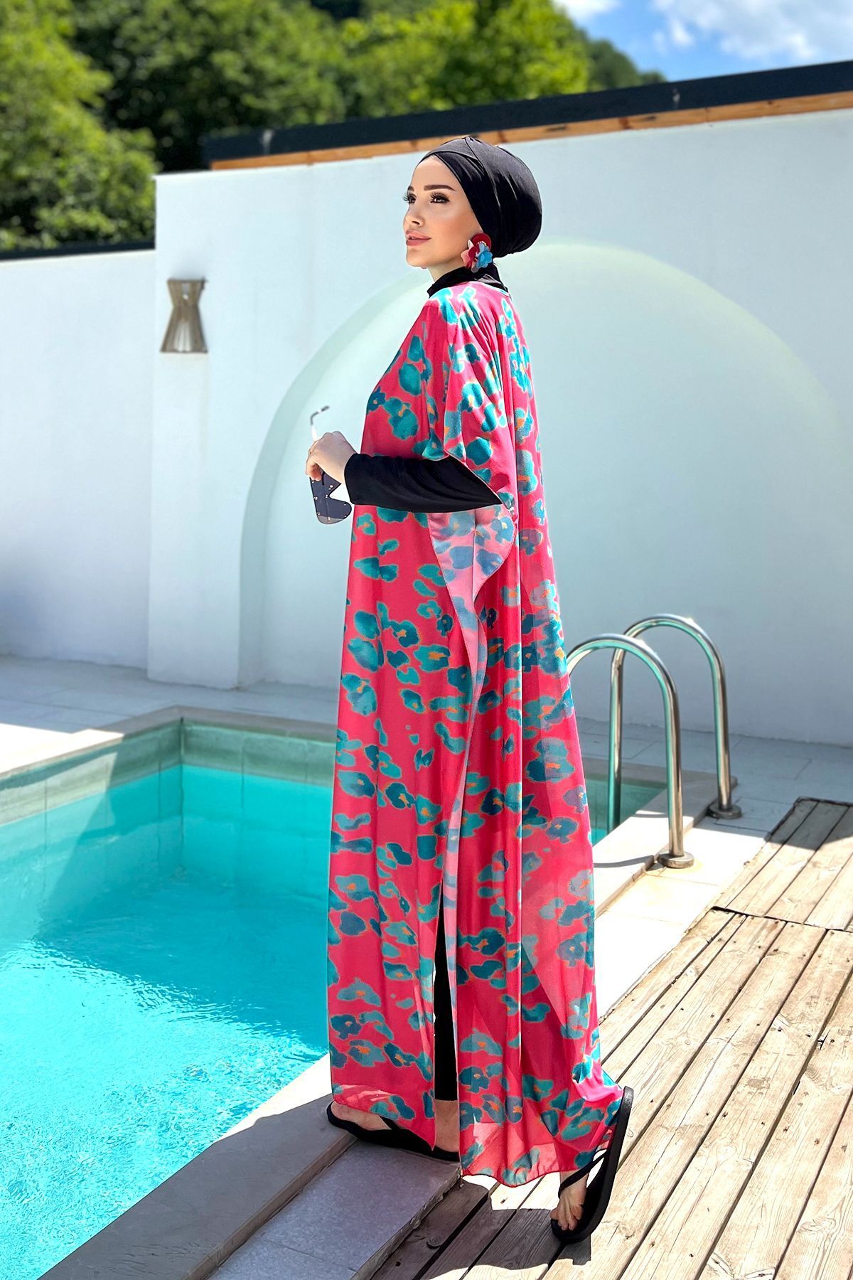 Remsa Mayo-Pomegranate Patterned Remsa Hijab Pareo - 430-311 4