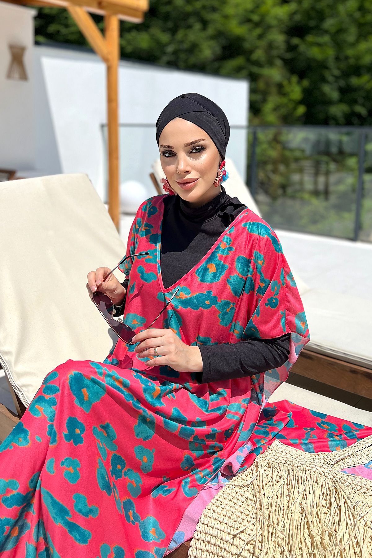 Remsa Mayo-Pomegranate Patterned Remsa Hijab Pareo - 430-311 5