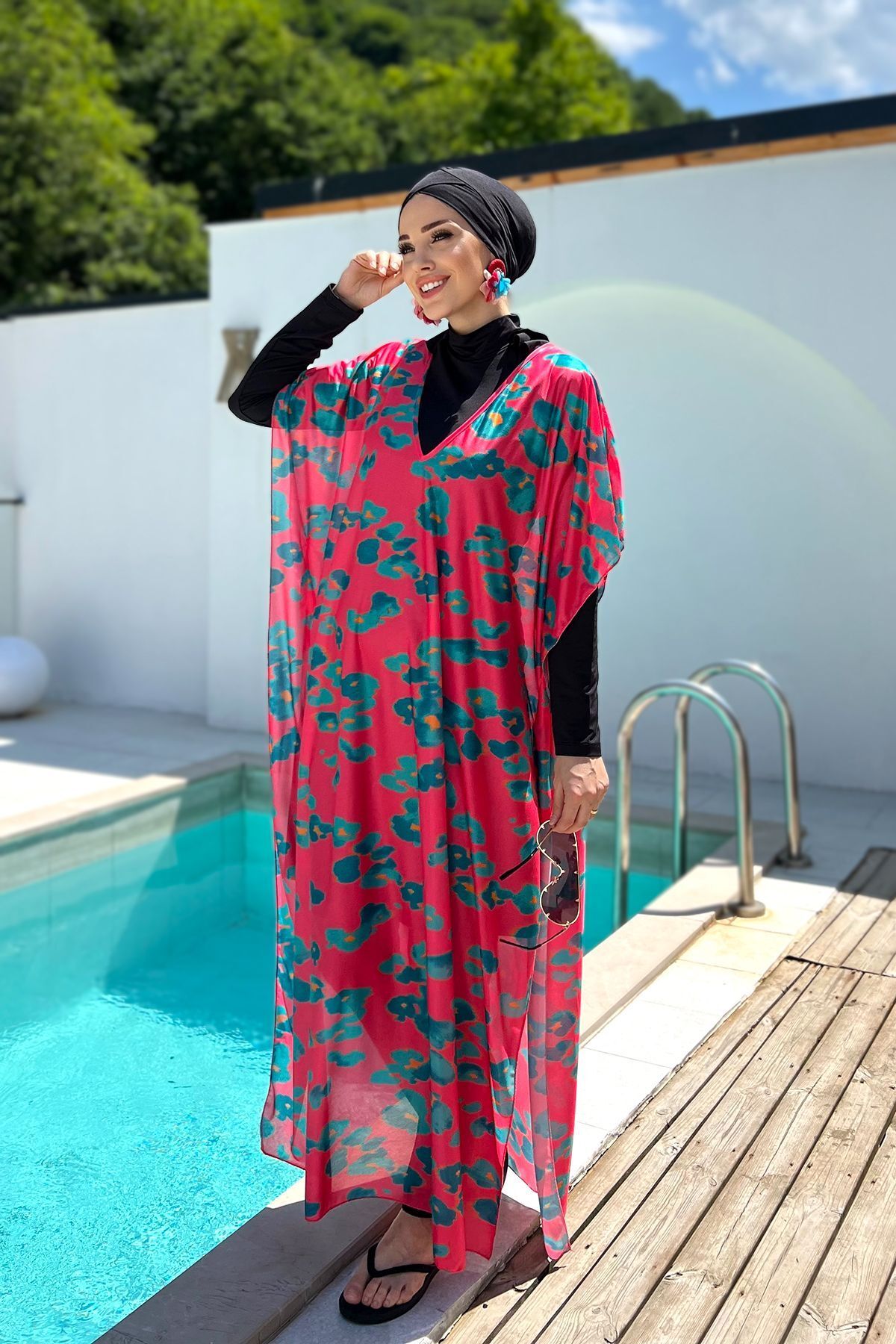 Remsa Mayo-Pomegranate Patterned Remsa Hijab Pareo - 430-311 2