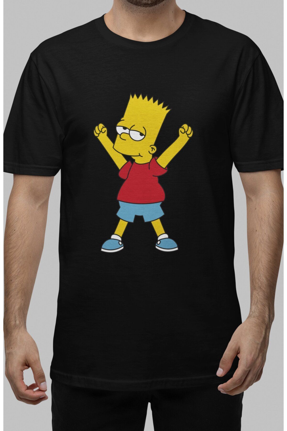 Wolln Yorgun Ne eli Bart Simpson Bask l Ti ort Erkek Kad n Simpsons Bask l T shirt Fiyat Yorumlar Trendyol