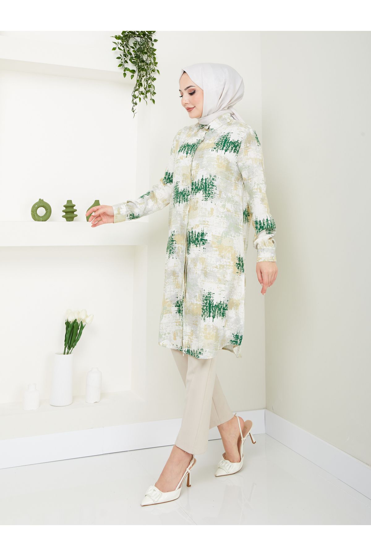 Kirazgym-Viscose Patterned Tunic - Color Detailed 4