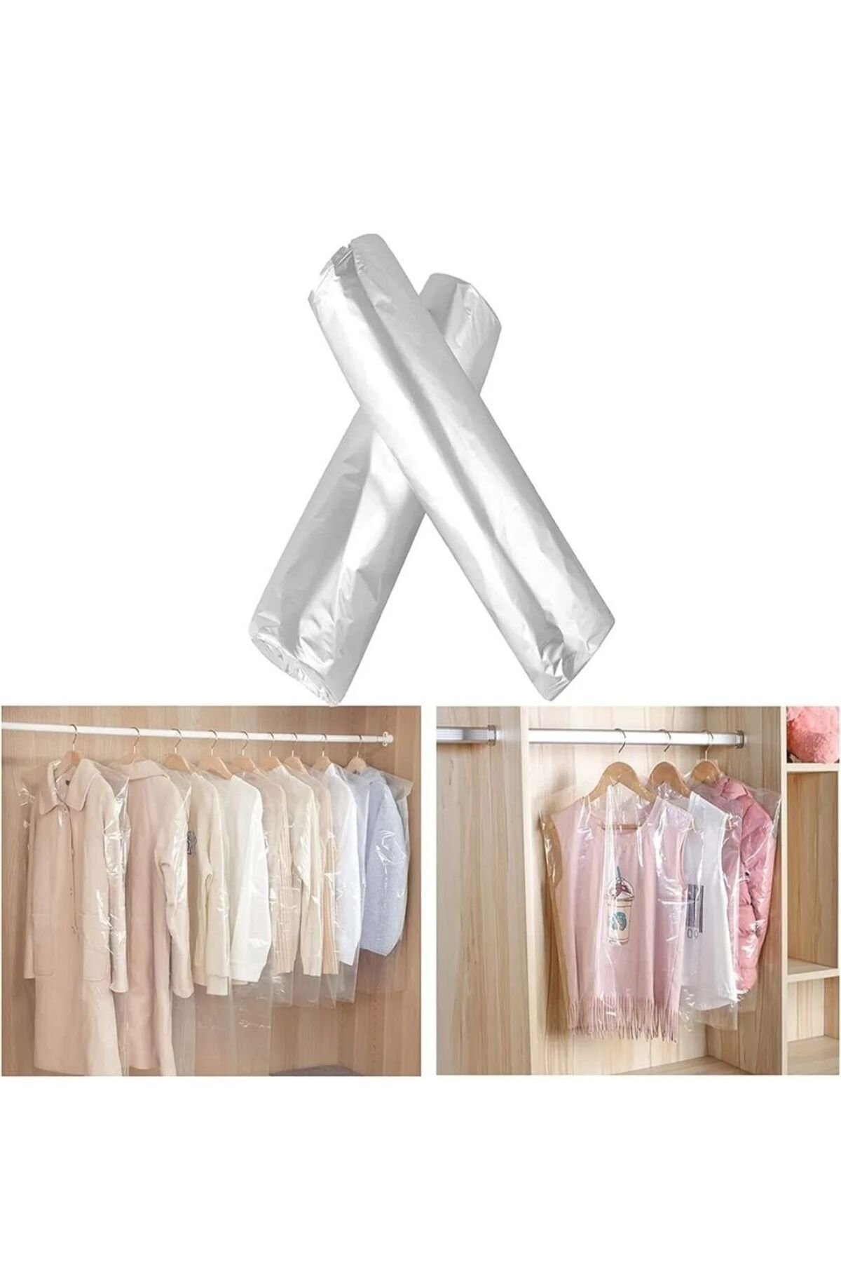 Takım Elbise Poşeti , 15 Adet, 60*90 Cm, Askı Deliksiz Çok Amaçlı Elbise Ve Eşya Taşıma Torbası