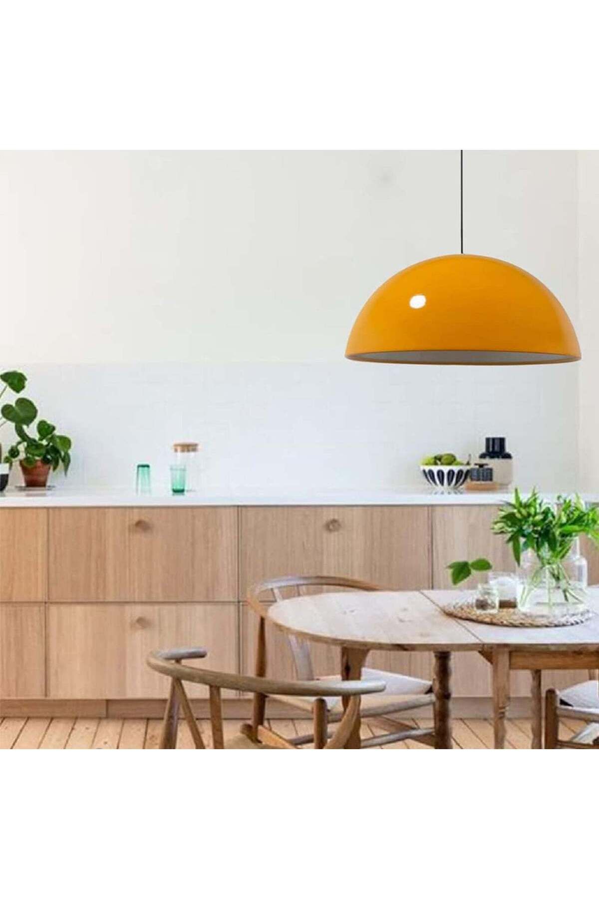 Bamyum-Lipeo 50 cm Metal Pendelleuchte - Gelbe Lampe 3