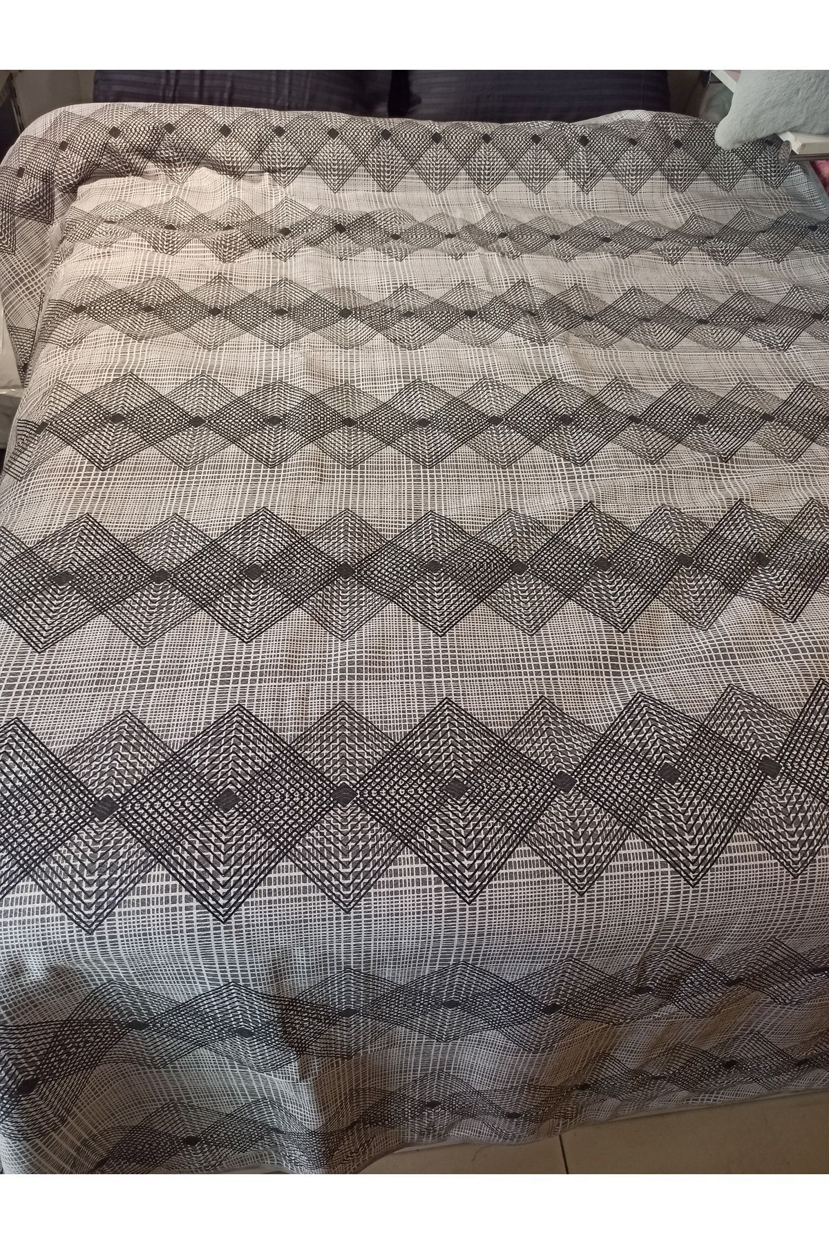 ŞENER HOME-Geometric Pattern Printed 150x240 CmSingle Single Pike - Gray 3
