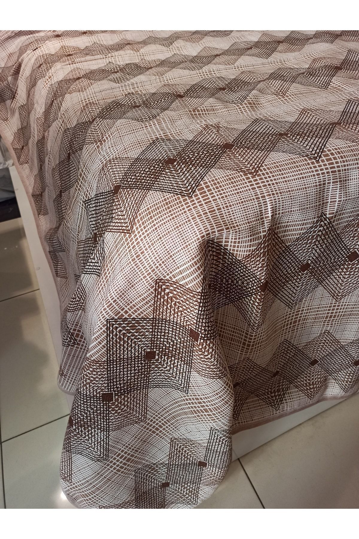 ŞENER HOME-Geometric Pattern Printed 150x240 CmSingle Single Pike - Brown 5