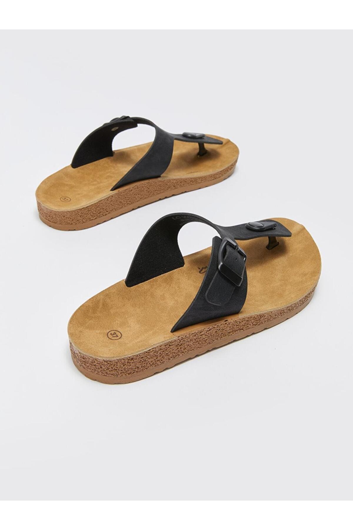 LC Waikiki-LCW STEPS Women's Suede Look Flip Flops 5