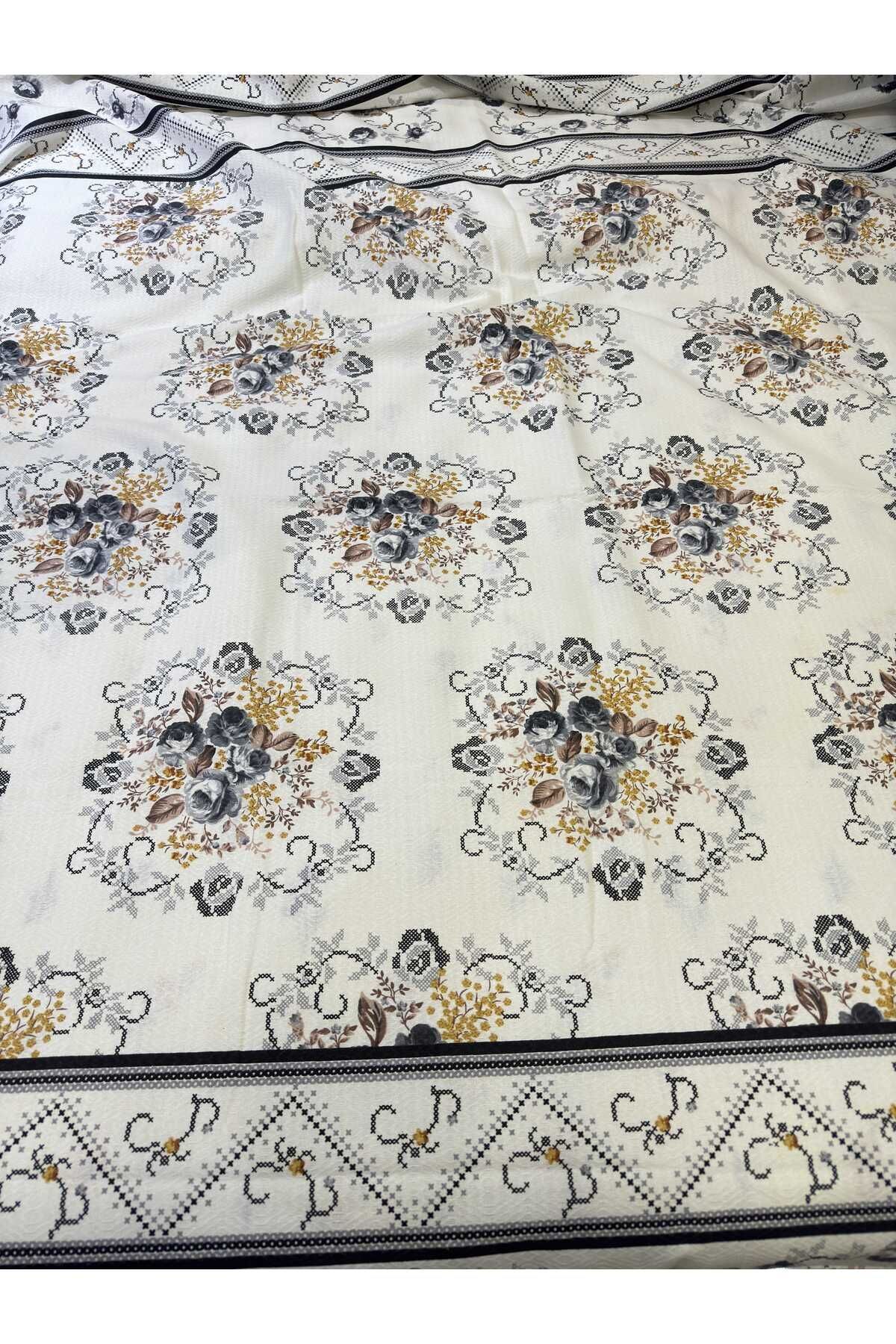 ŞENER HOME-Bouquet Pattern Printed 150x240 CmSingle Single Pike - Gray 5