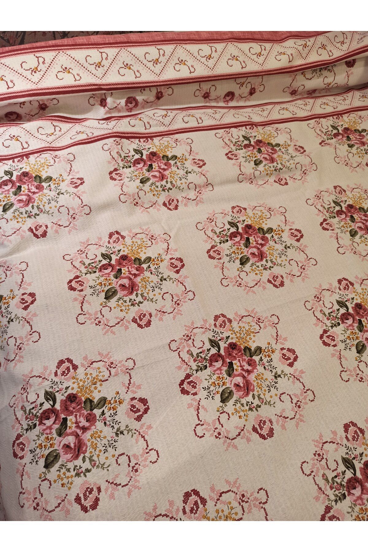 ŞENER HOME-Bouquet Pattern Printed 150x240 CmSingle Single Pike - Salmon 5