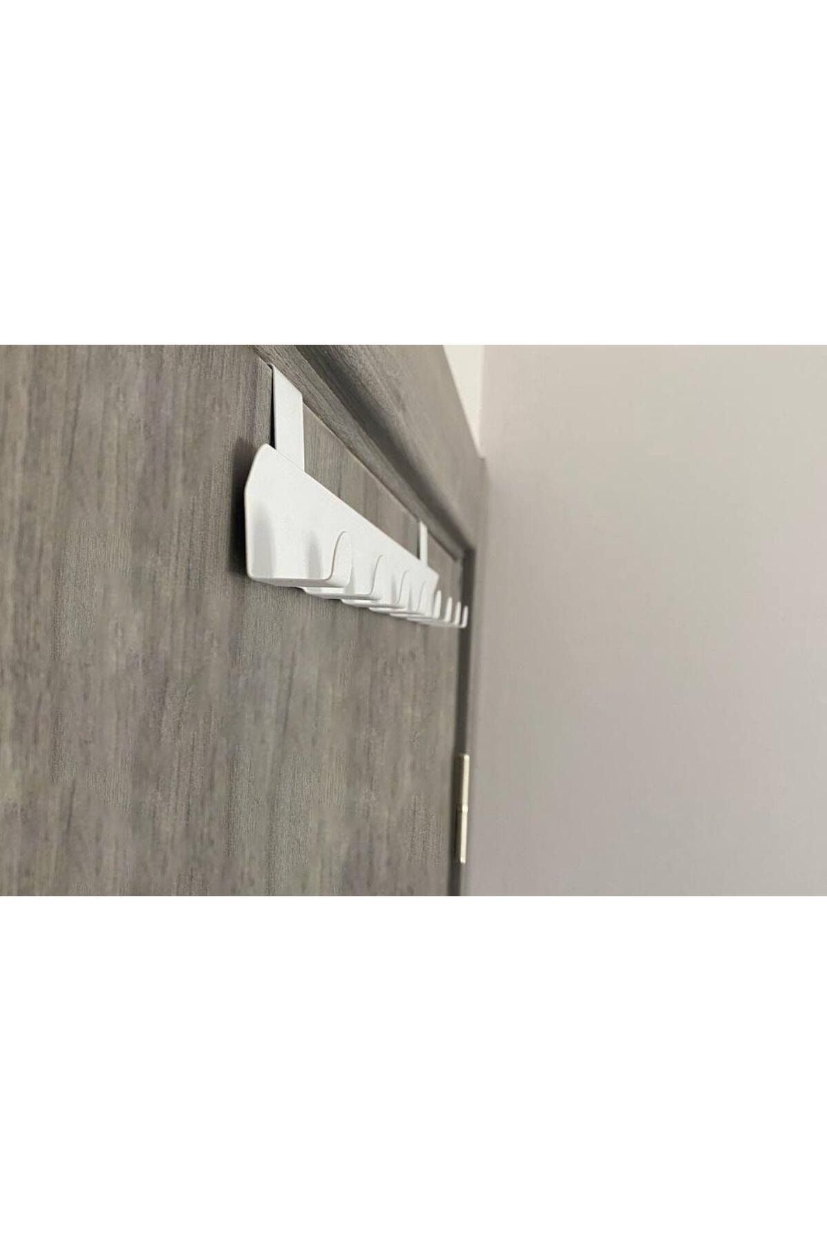 Metal Beyaz Amerikan Kapı Arkası Askılık Organizer Askılık Ve Mutfak Banyo Kapı Arkası Askılık Mt60b
