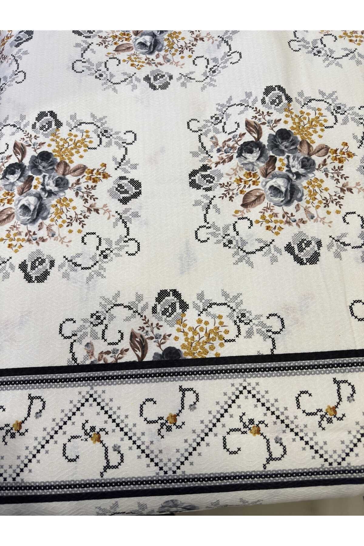 ŞENER HOME-Bouquet Pattern Printed 150x240 CmSingle Single Pike - Gray 7