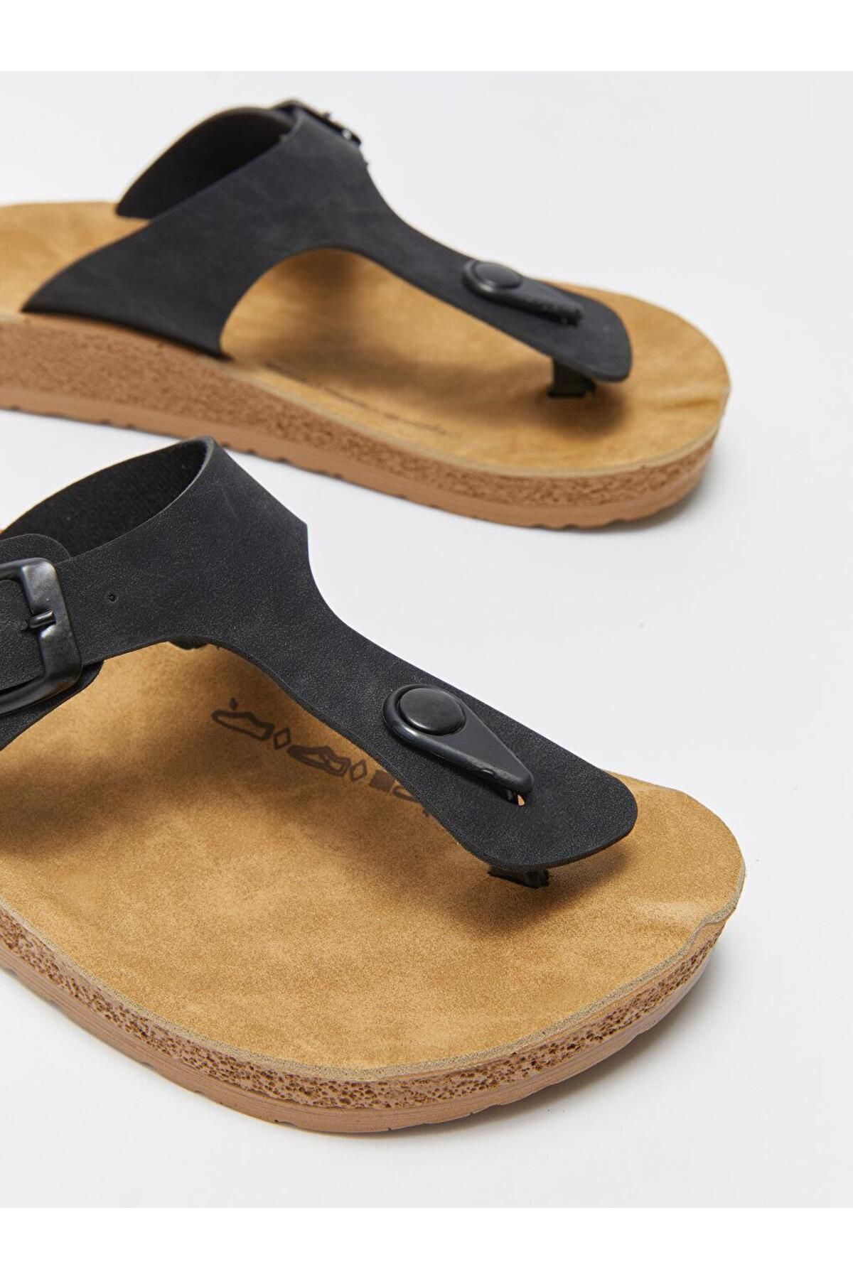 LC Waikiki-LCW STEPS Women's Suede Look Flip Flops 3